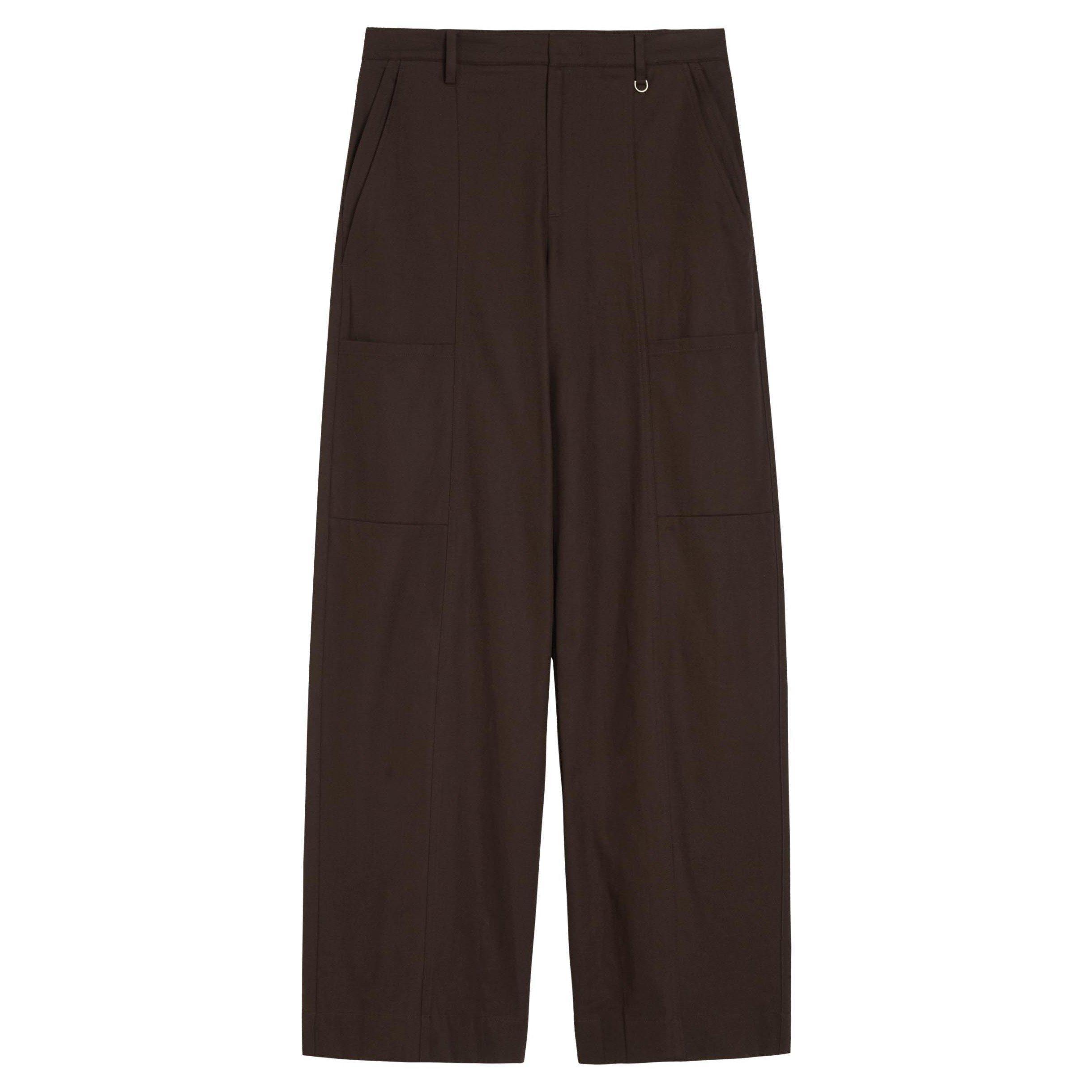 BROWN - Vince - TR HIGH WAIST PLEATED TENCEL T
