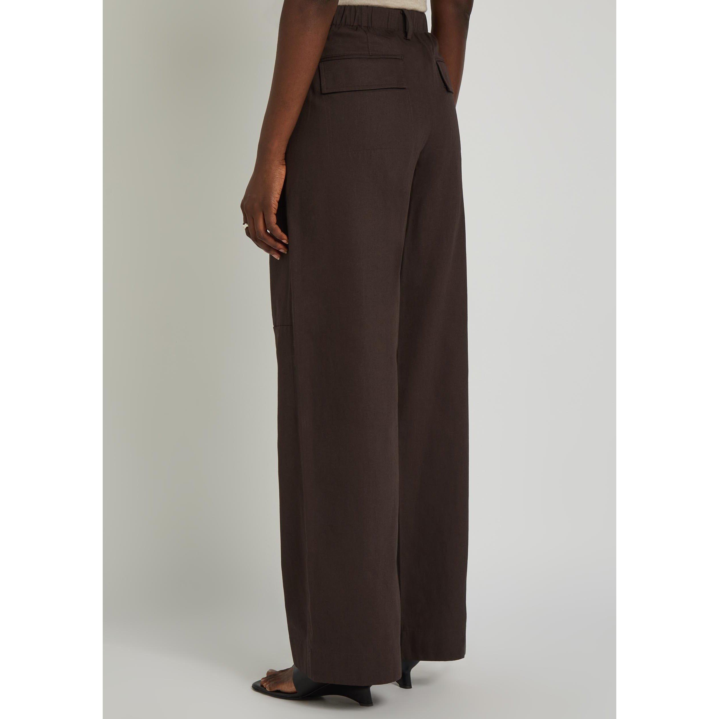 BROWN - Vince - TR HIGH WAIST PLEATED TENCEL T - 3