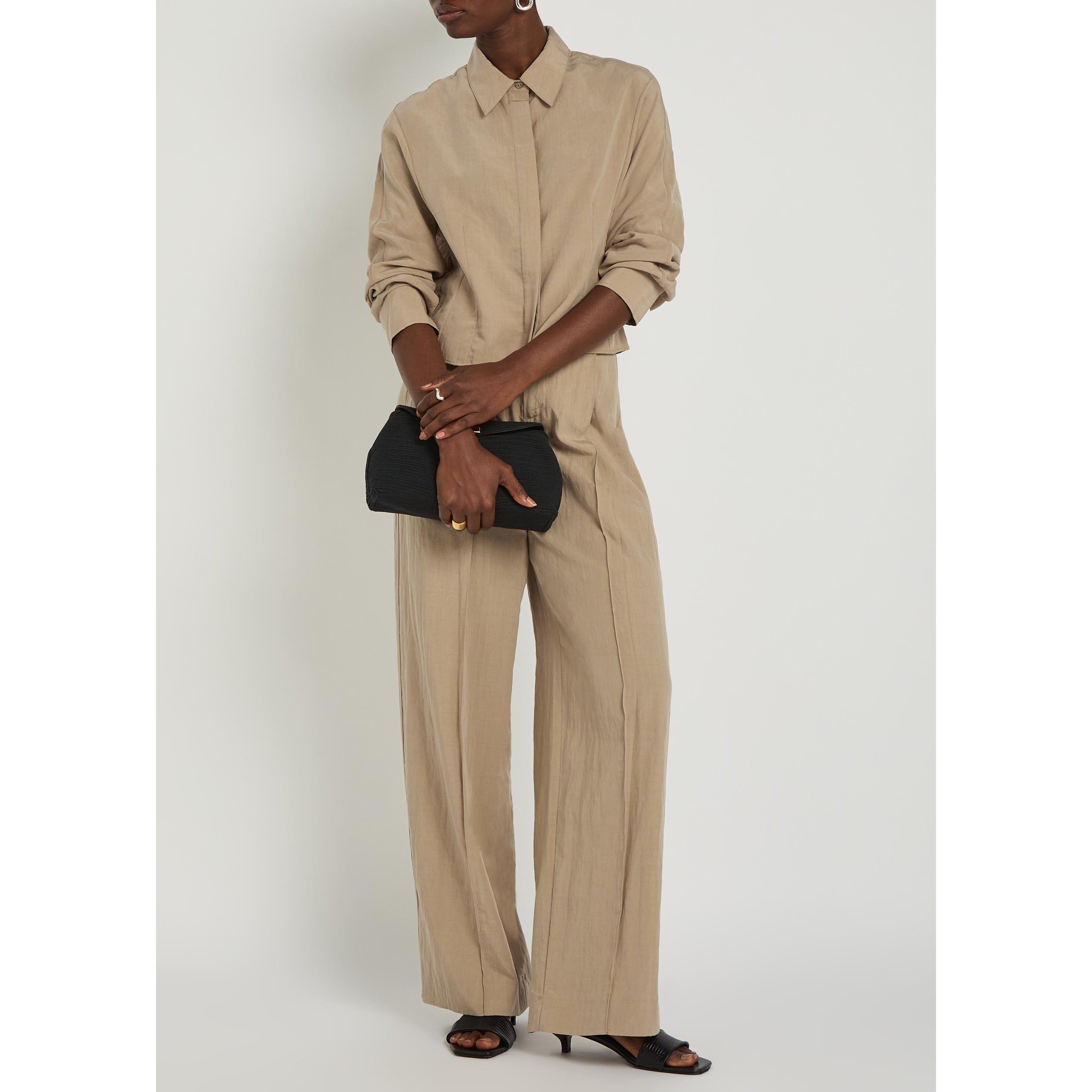 BEIGE - Vince - TR HIGH WAIST PLEATED TENCEL T - 5