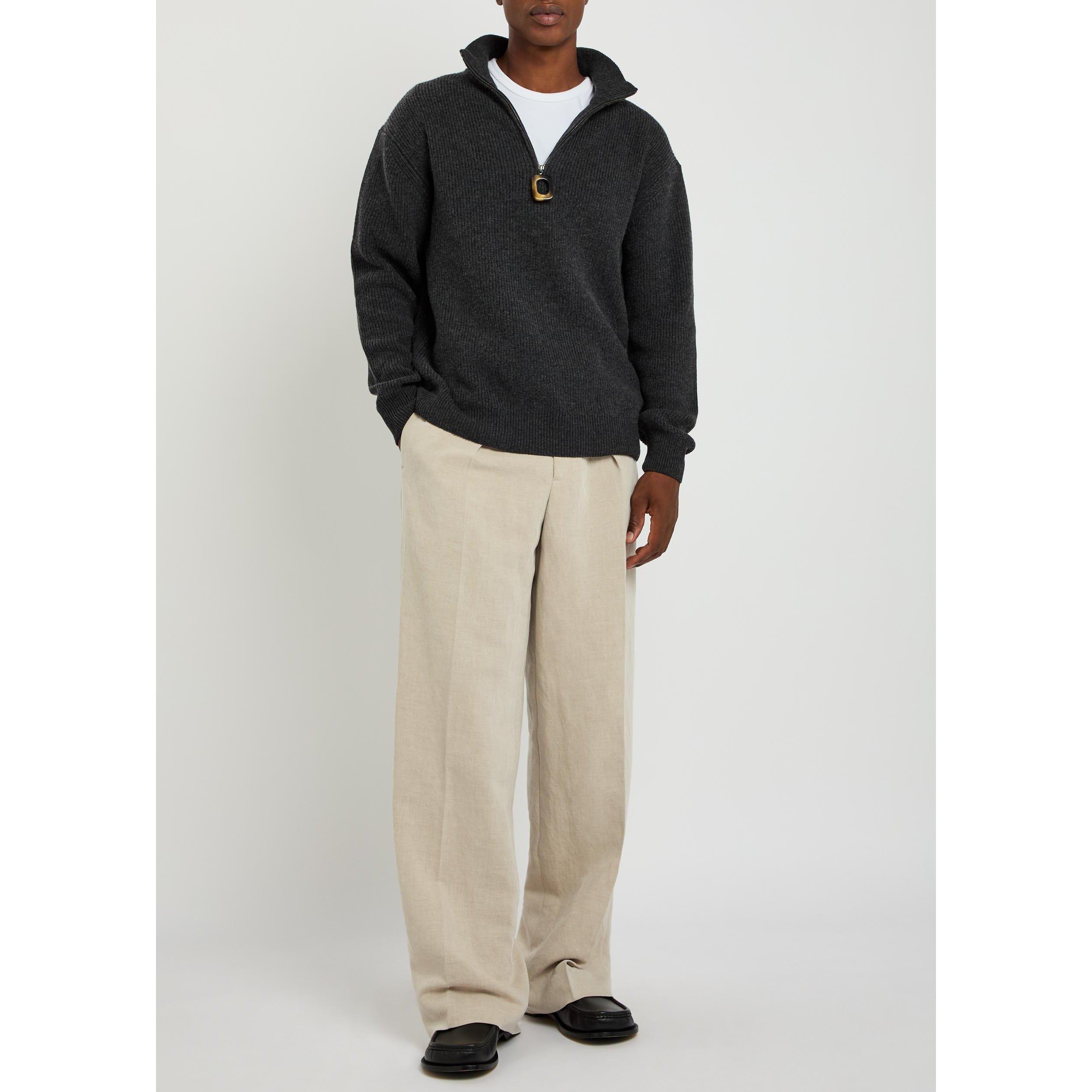 NATURAL - JW Anderson - Men's Single-Pleat Linen Trousers - 5