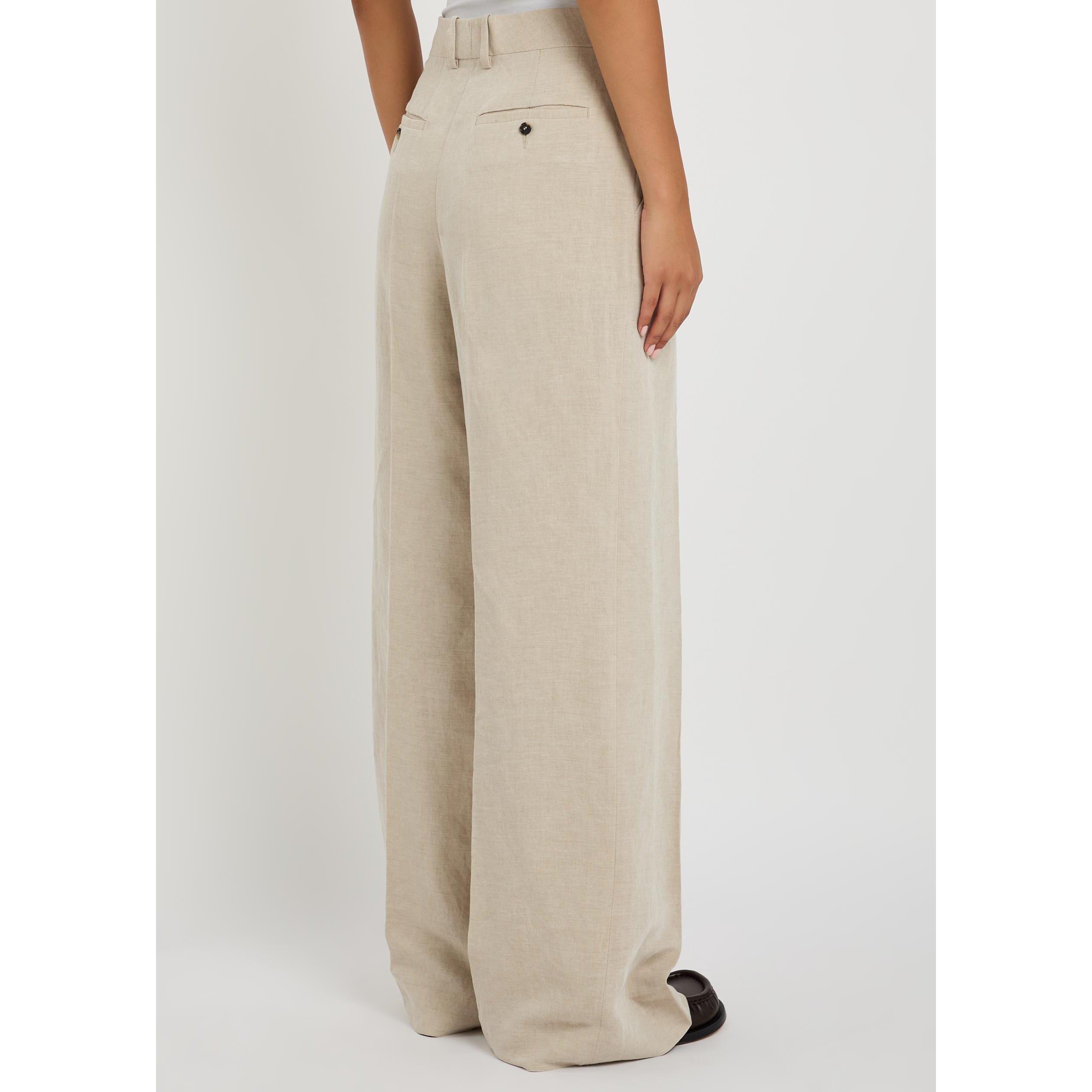 NATURAL - JW Anderson - Women's Linen Tailored Trousers - 3
