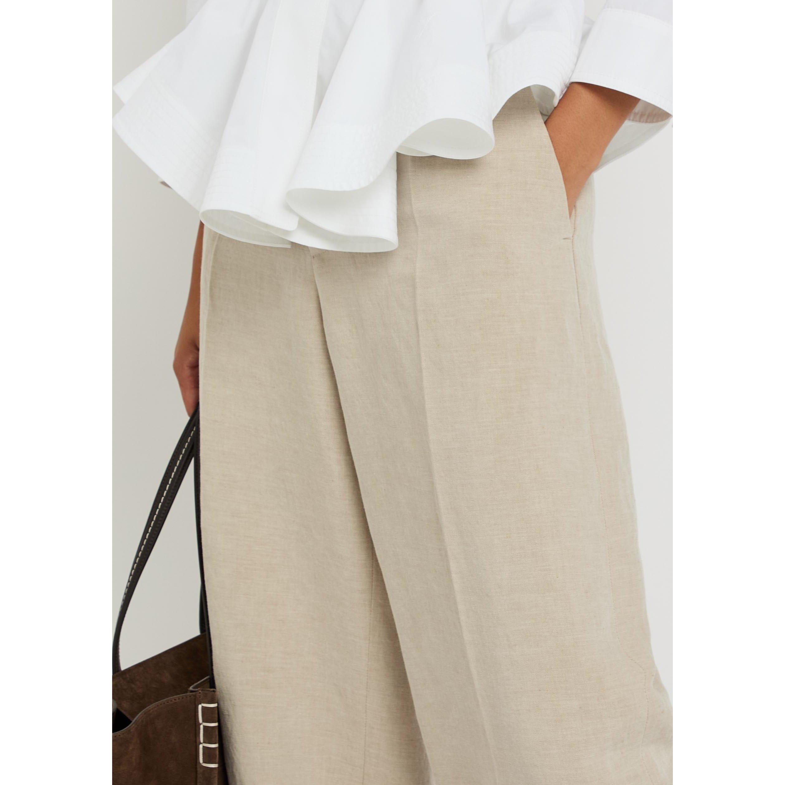 NATURAL - JW Anderson - Women's Linen Tailored Trousers - 4