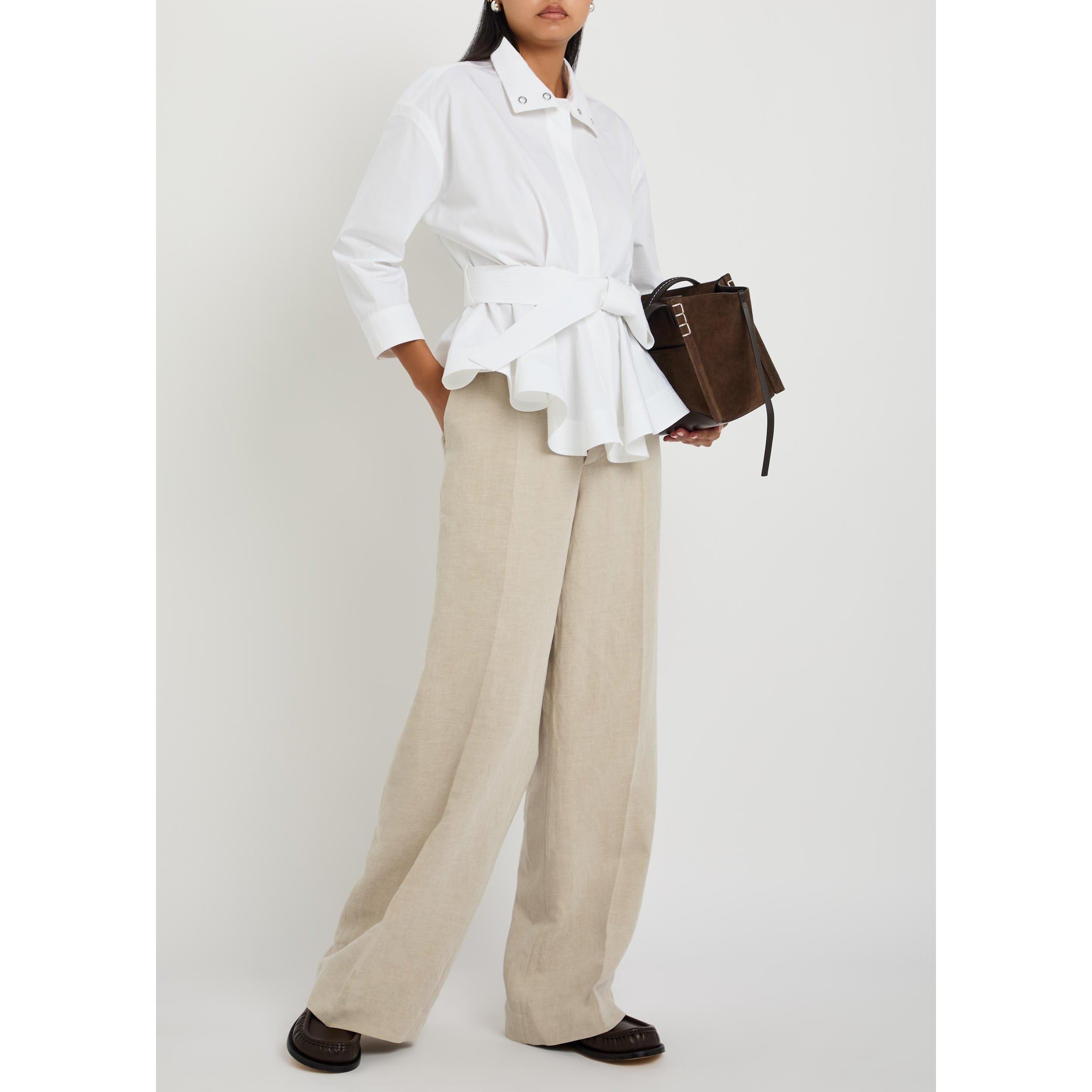 NATURAL - JW Anderson - Women's Linen Tailored Trousers - 5