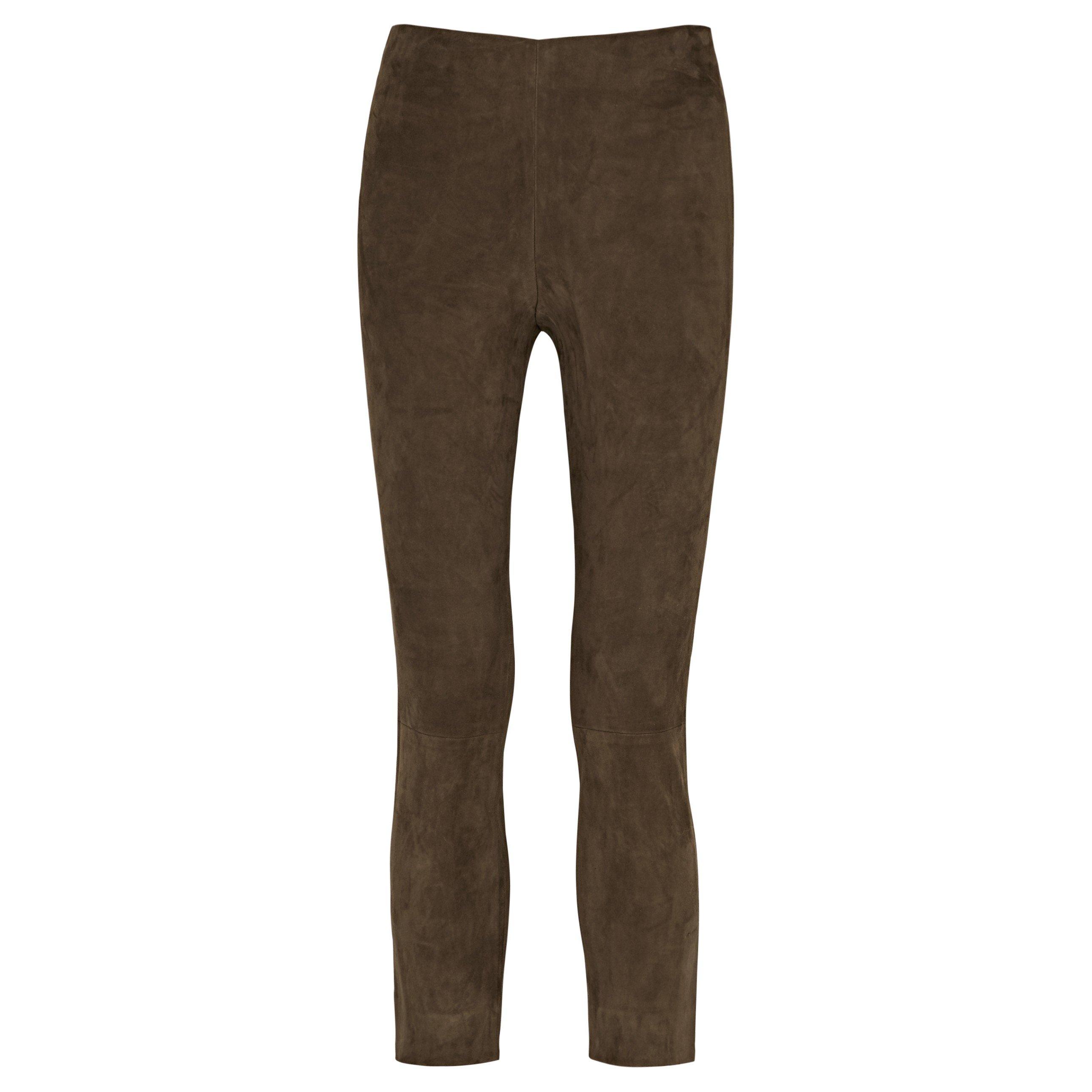 BROWN - Vince - T STRETCH SUEDE SPLIT HEM TROU - 1