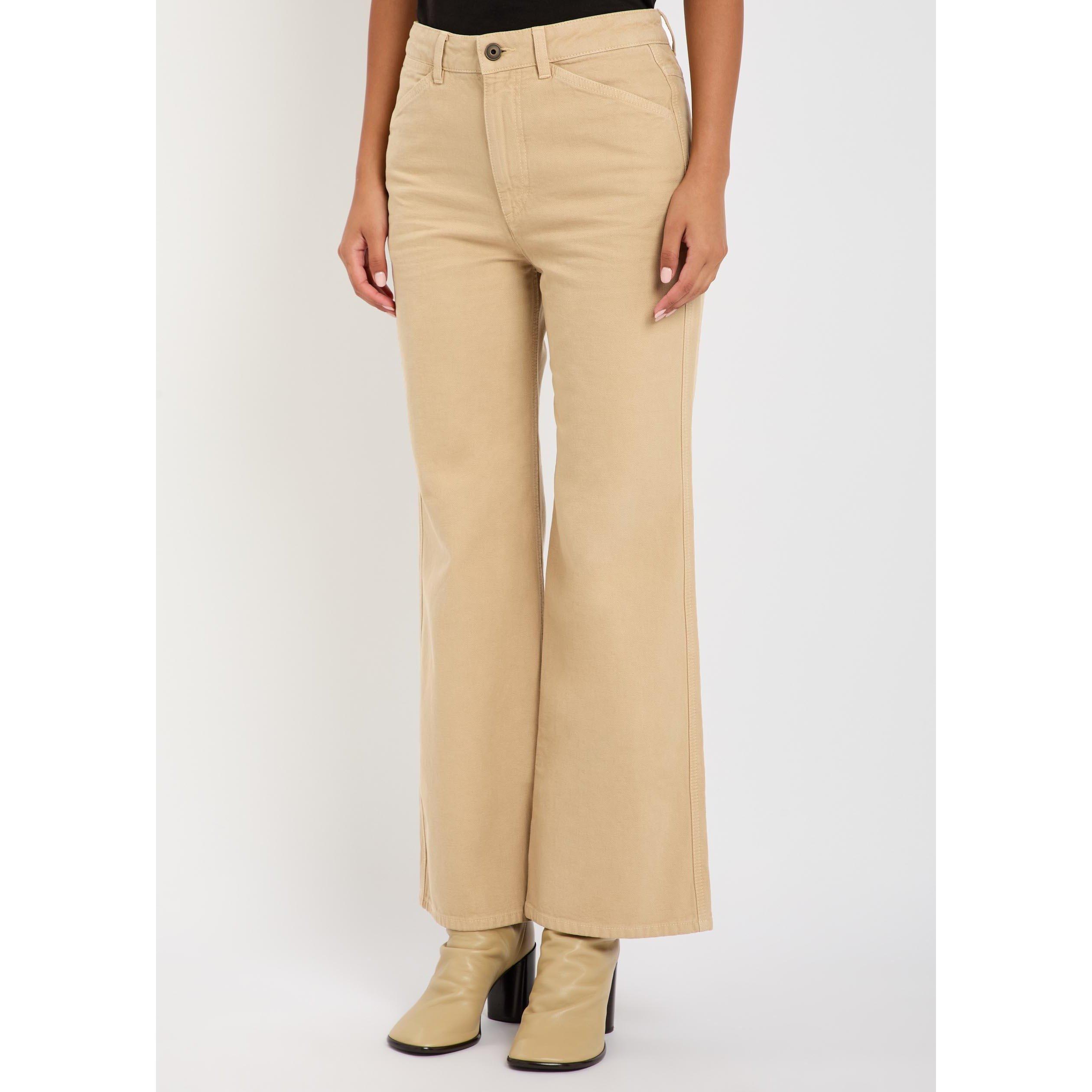 LIGHT BROWN - Lemaire - Women's Flared 5 Pockets Cotton Trousers - 2