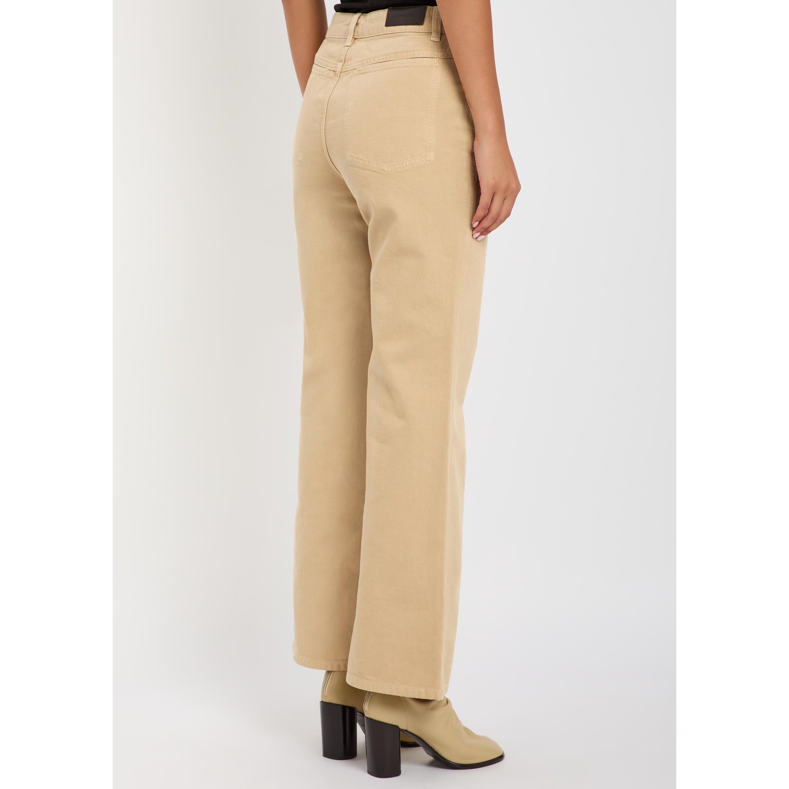 LIGHT BROWN - Lemaire - Women's Flared 5 Pockets Cotton Trousers - 3