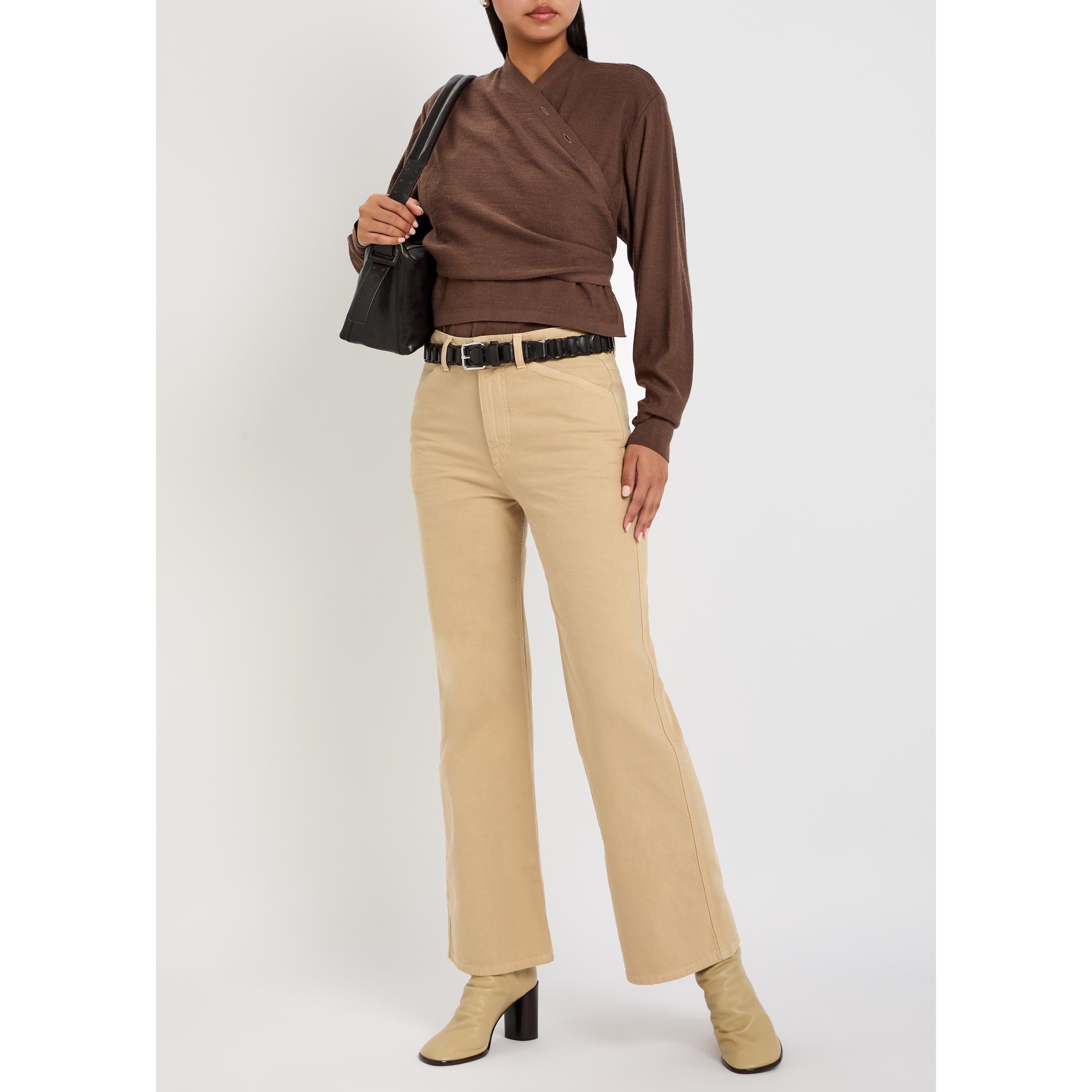 LIGHT BROWN - Lemaire - Women's Flared 5 Pockets Cotton Trousers - 5