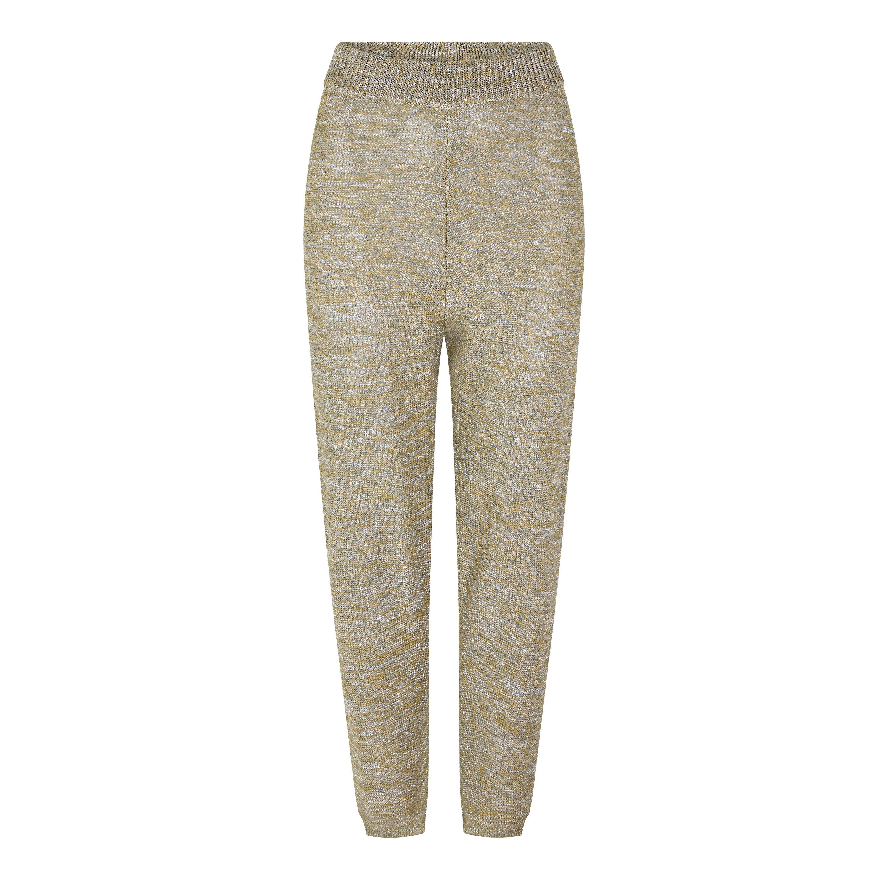 SILVER AND OTHE - Forte Forte - Women's Lurex Taped Metallic Flared Trousers - 1