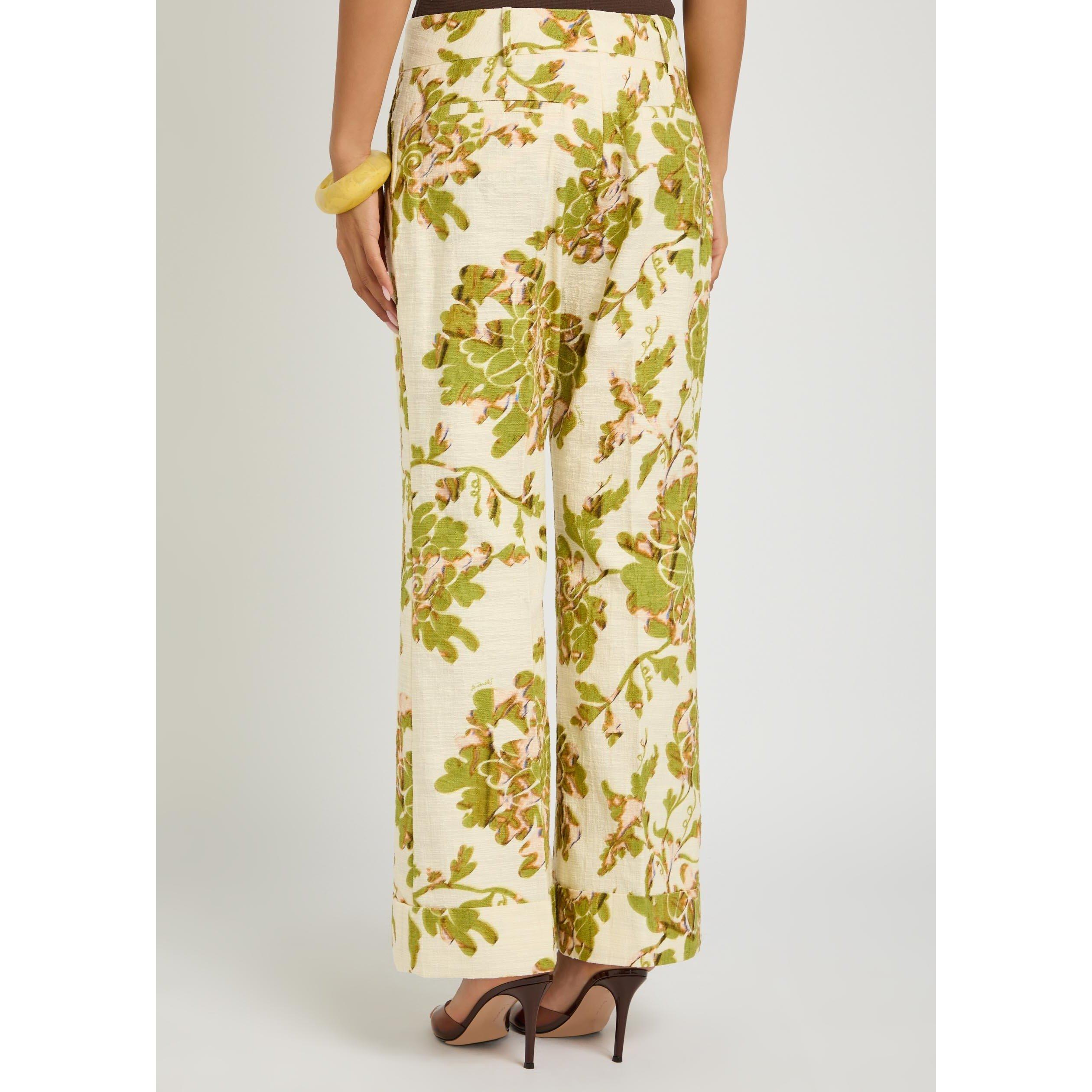BEIGE AND OTHER - La DoubleJ - Women's Hendrix Floral Cotton Flared Trousers - 3