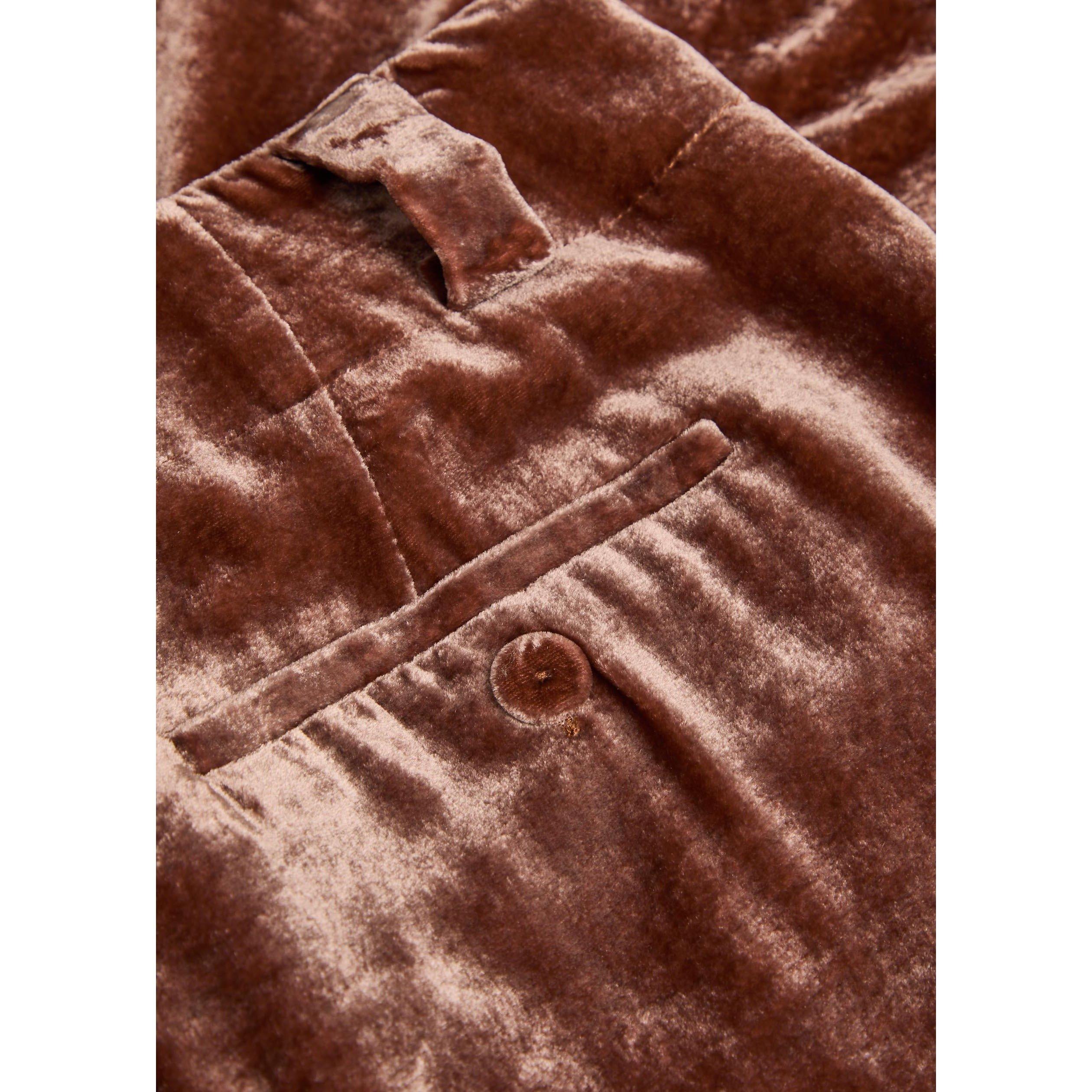 BROWN - La DoubleJ - Women's Flared Velvet Trousers - 4