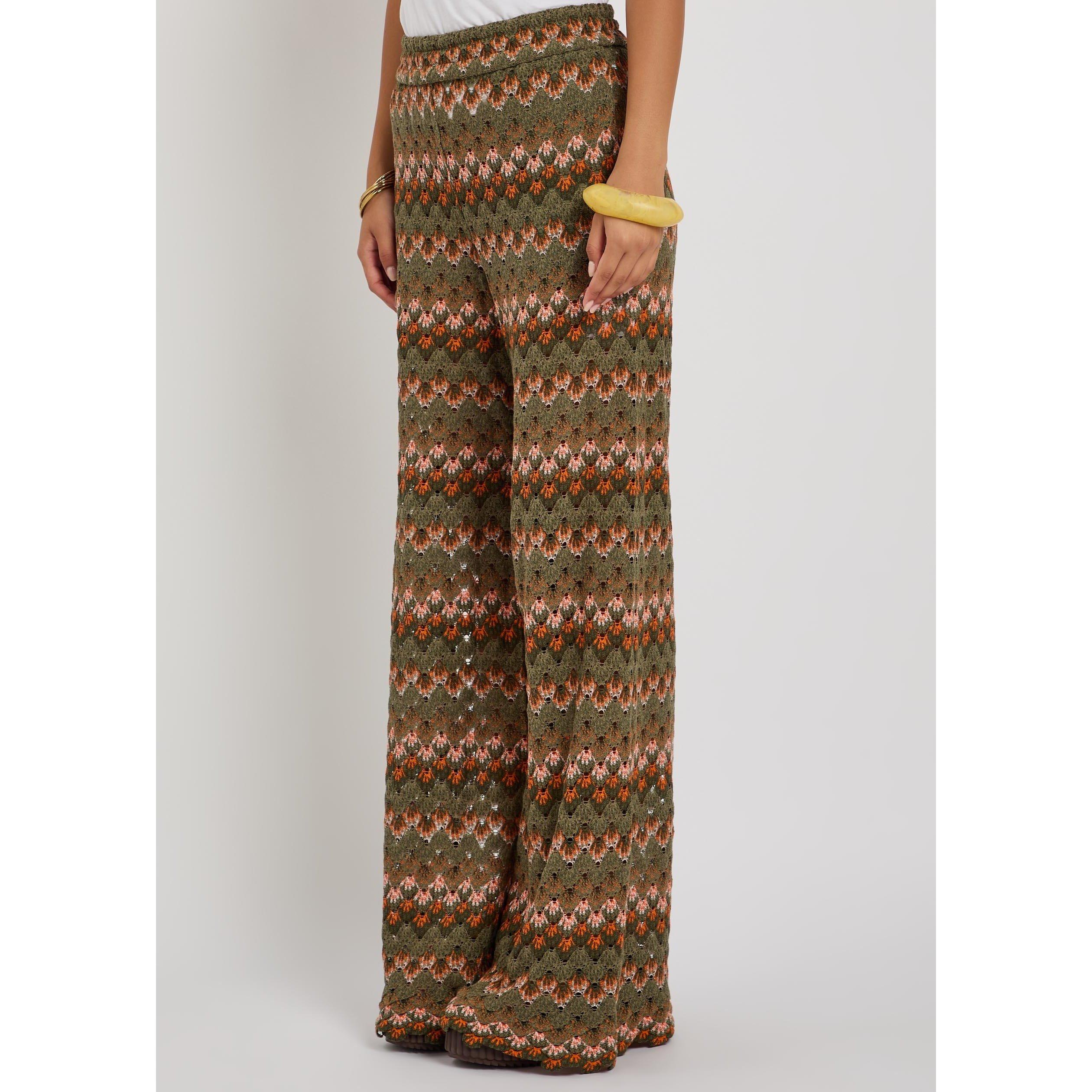 GREEN AND OTHER - La DoubleJ - Women's Cotton Blend Wide-Leg High-Waisted Palazzo Trousers - 2