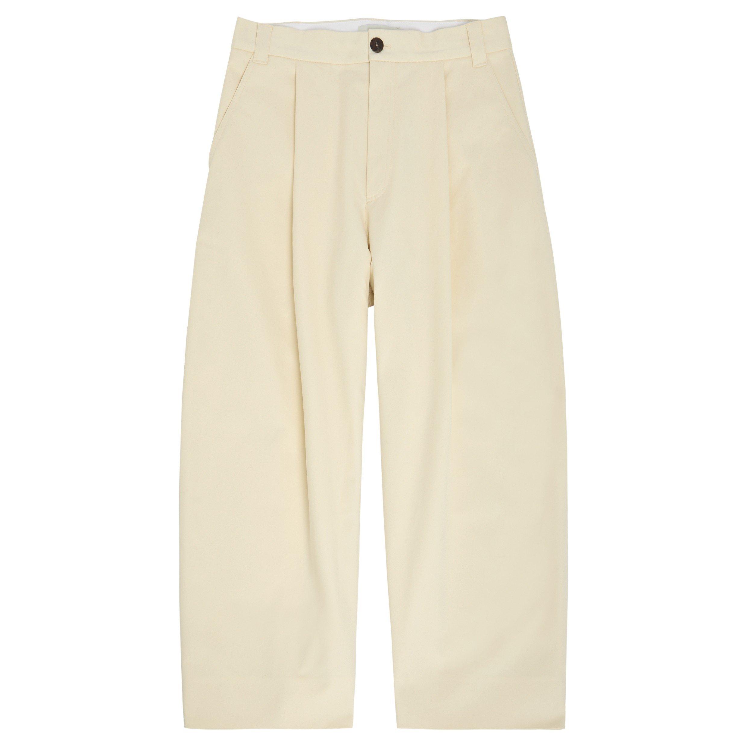Men's Deep Pleat Volume Cotton Wide-Leg Trousers