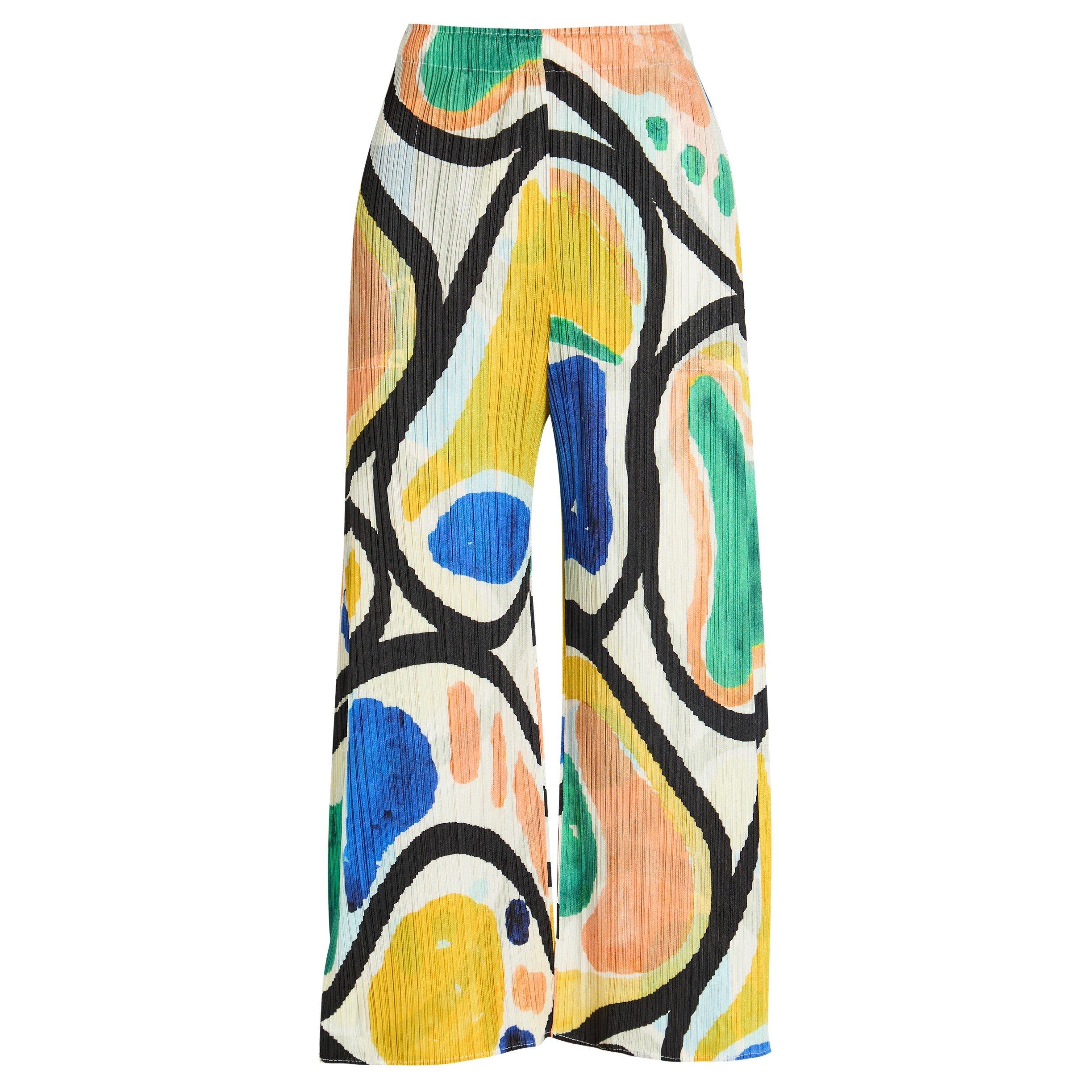 MULTICOLOURED - Issey Miyake - Women's Pleats Please Printed Cropped Pleated Trousers - 1