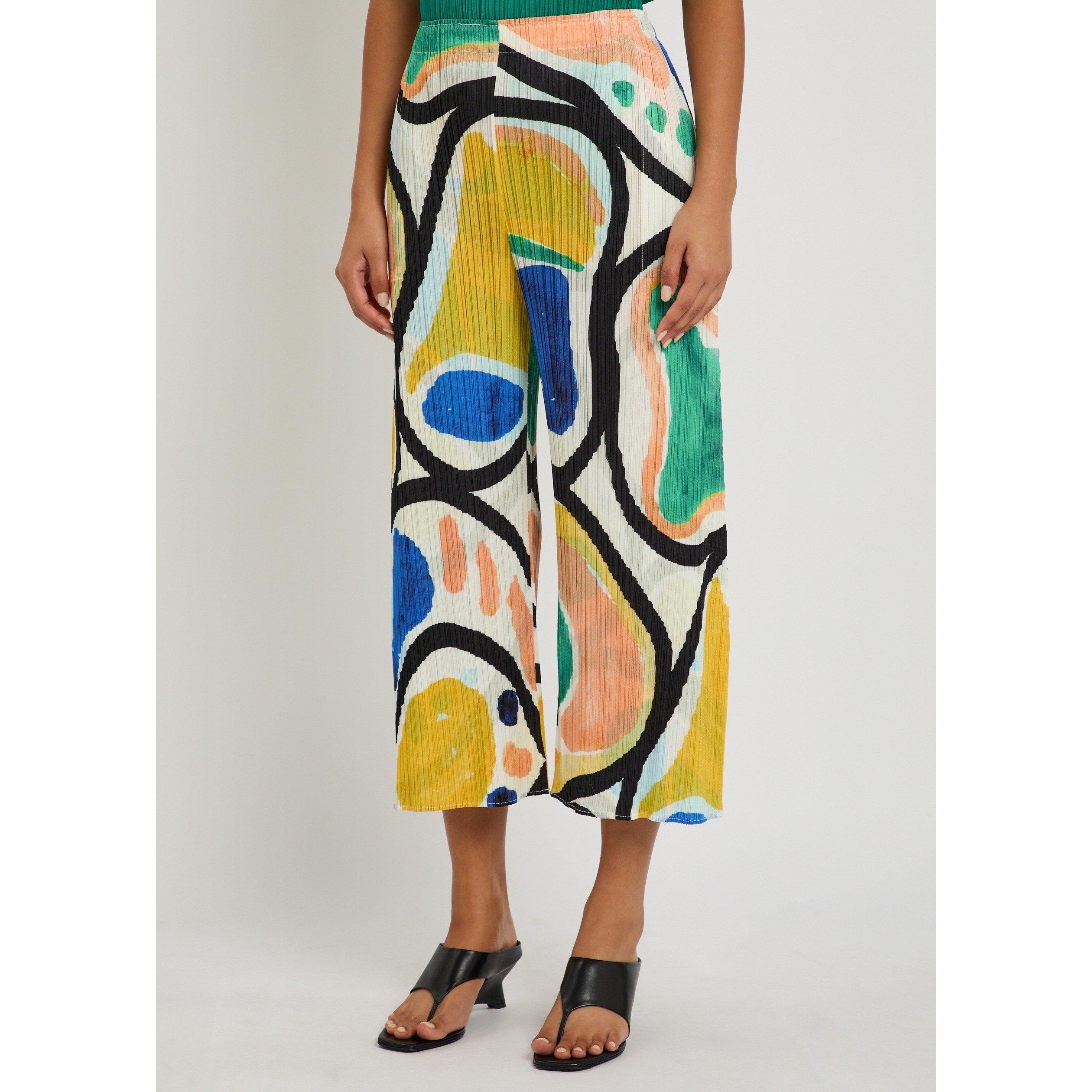 MULTICOLOURED - Issey Miyake - Women's Pleats Please Printed Cropped Pleated Trousers - 2