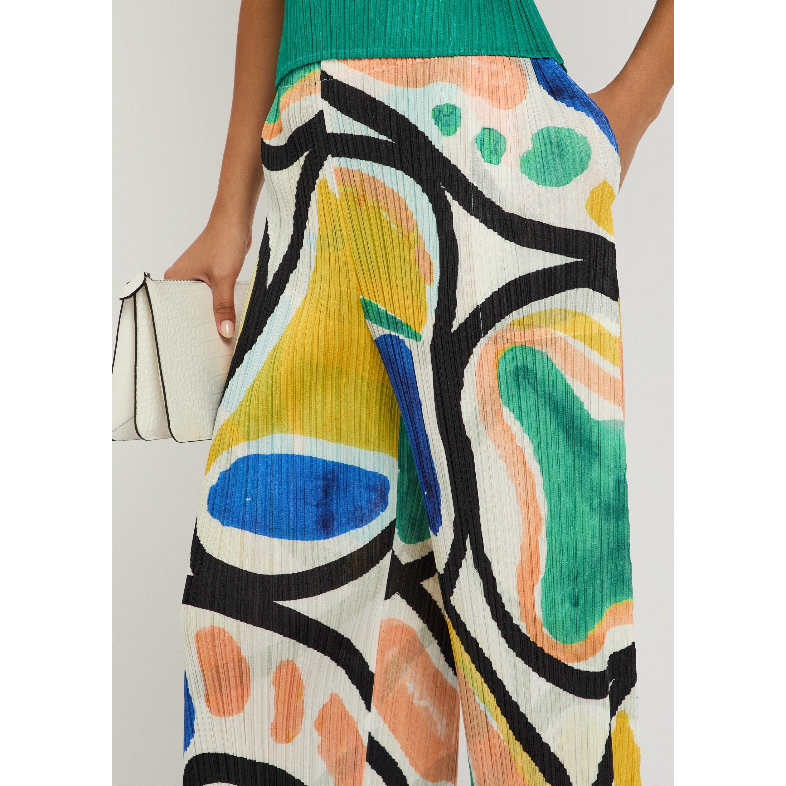 MULTICOLOURED - Issey Miyake - Women's Pleats Please Printed Cropped Pleated Trousers - 4