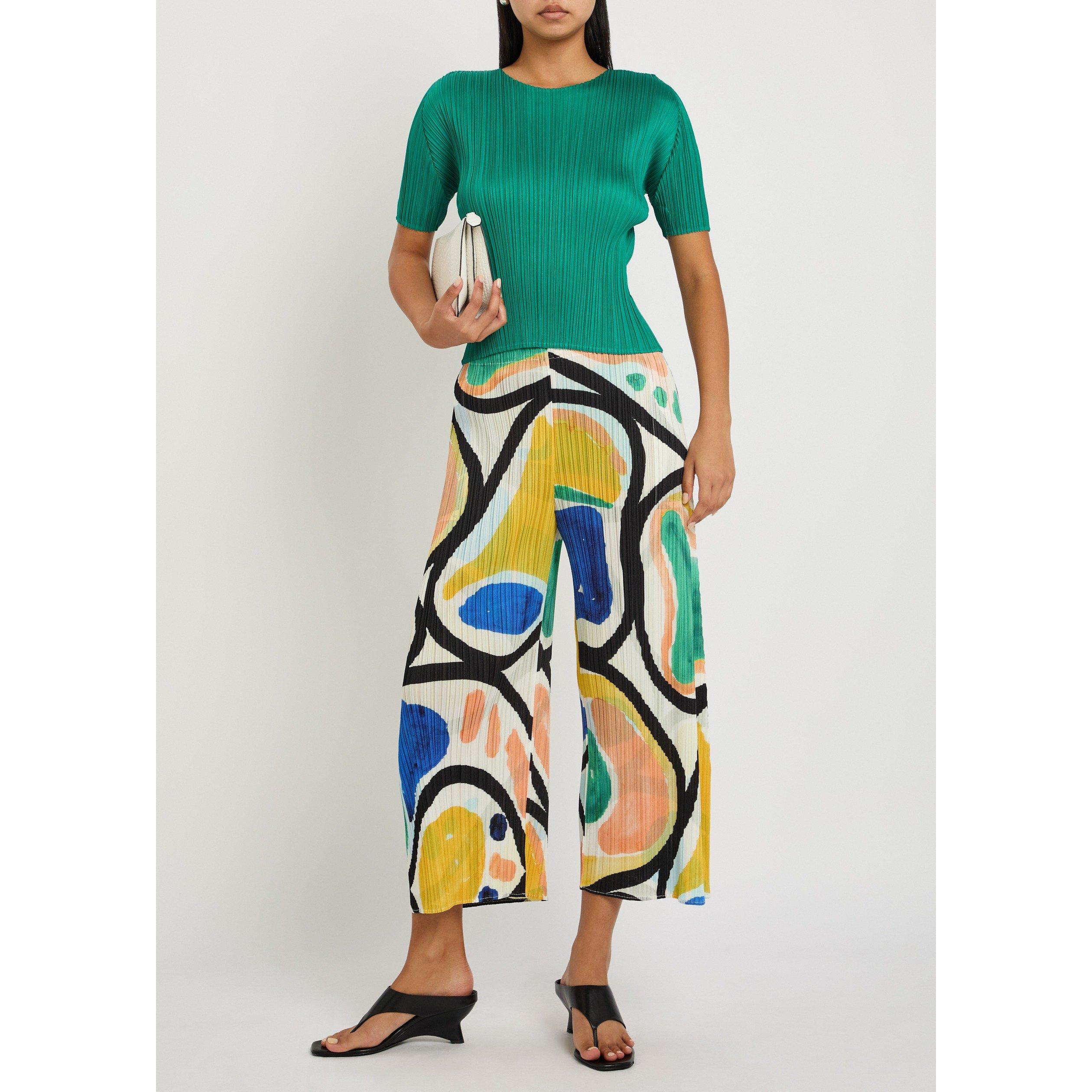 MULTICOLOURED - Issey Miyake - Women's Pleats Please Printed Cropped Pleated Trousers - 5