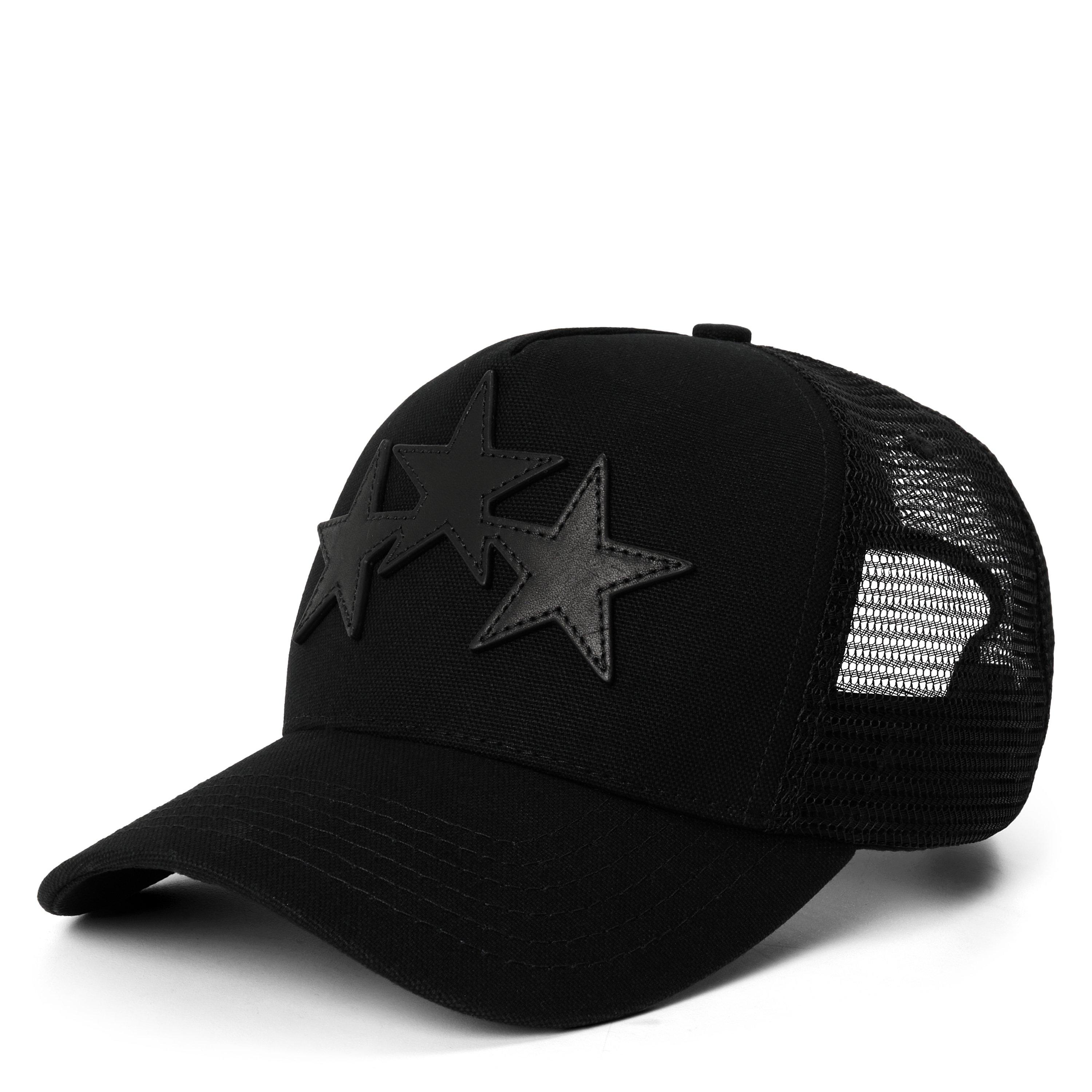 BLACK AND BLACK - Amiri - 3 STAR TRUCKER HAT - 1
