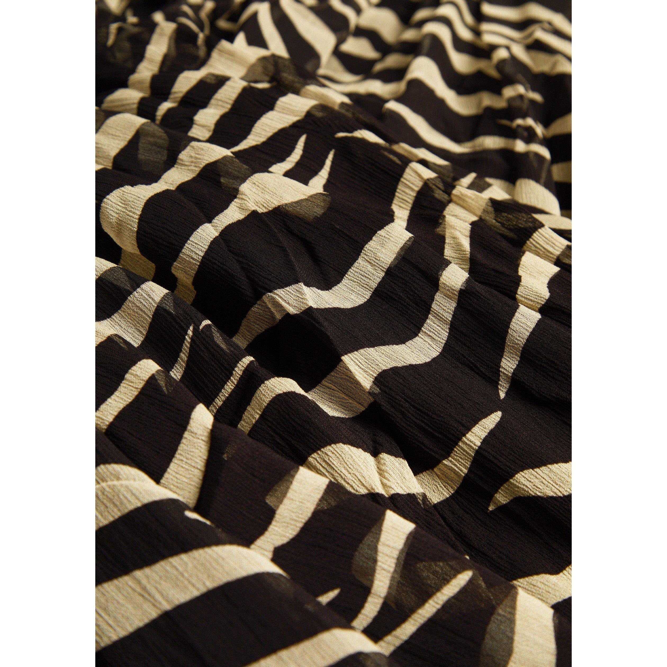MULTICOLOURED - Kobo - Women's Renier Zebra Print Viscose Relaxed-Fit Cuffed Trousers - 4