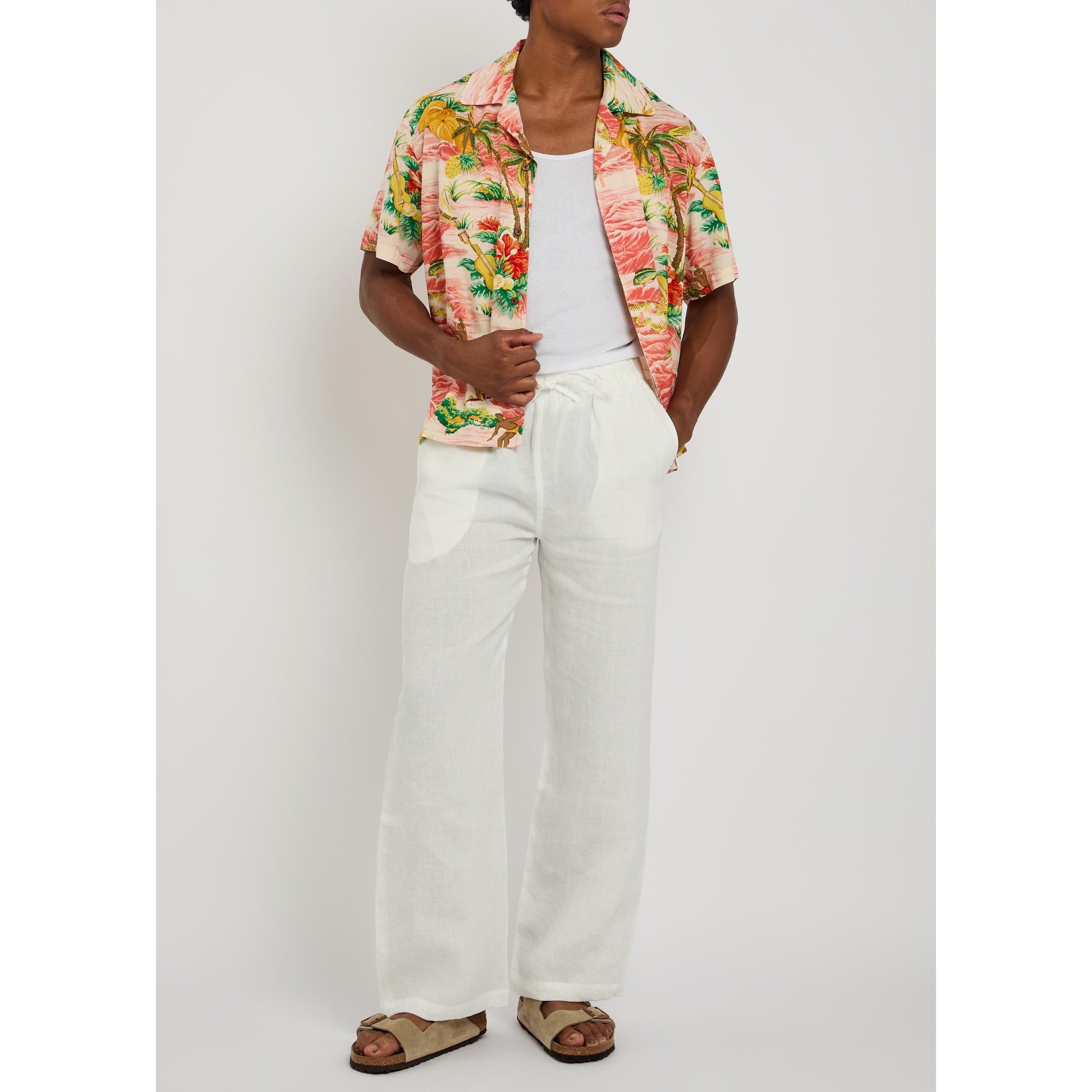IVORY - Cherry LA - Men's Linen Relaxed-Fit Wide-Leg Beach Trousers - 5