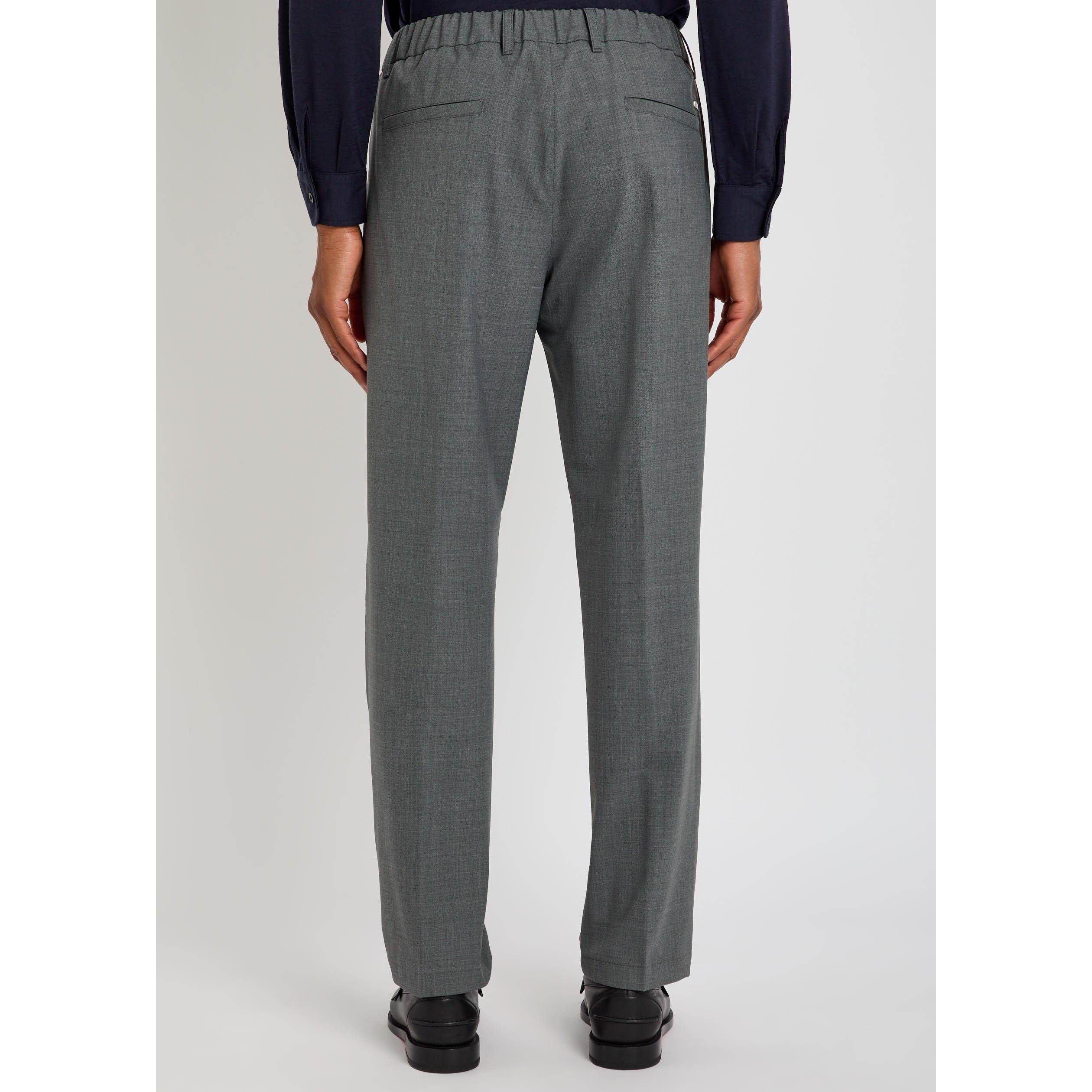 GREY - Herno - Men's Wool Relaxed-Fit Pleated Trousers - 3