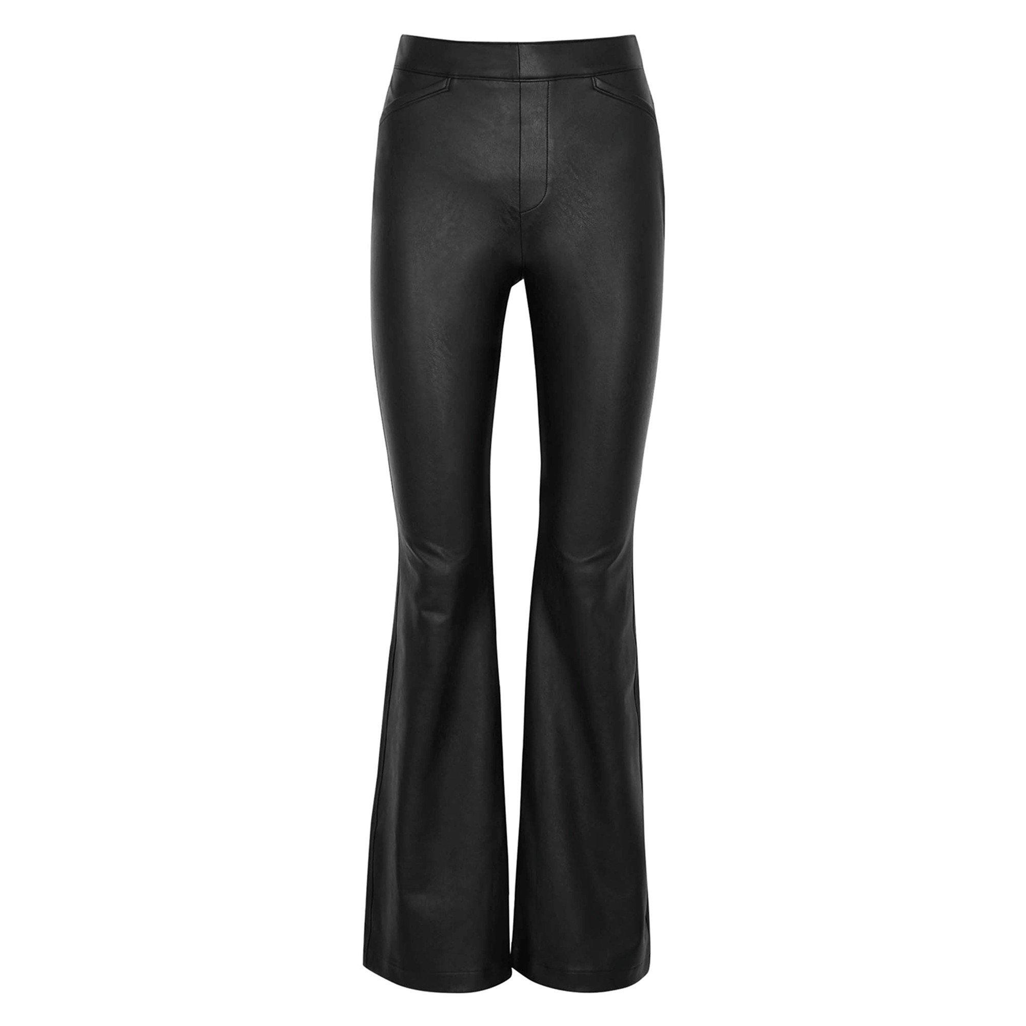 BLACK - Spanx - LEATHER LIKE FLARE TROUSER - 1