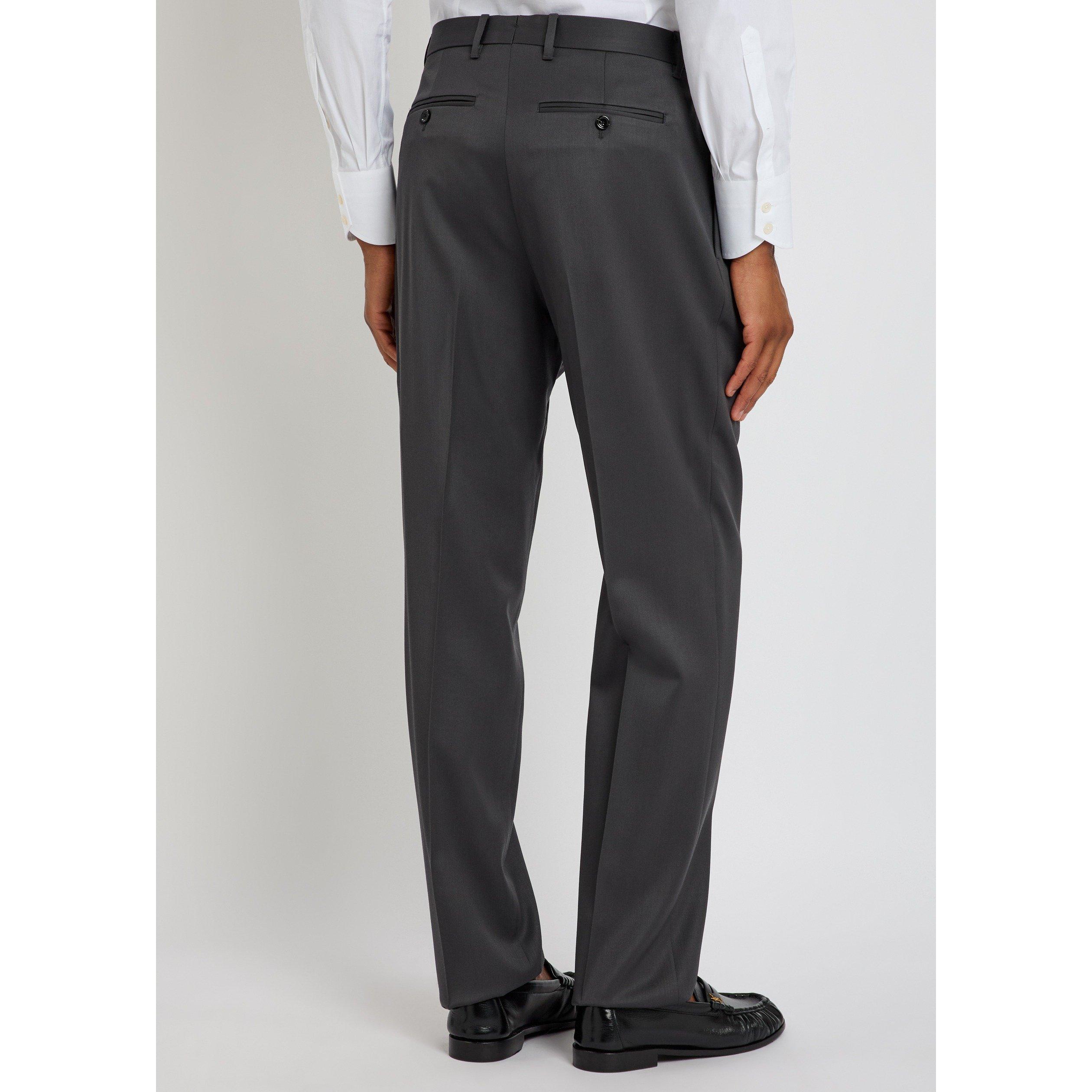 DARK GREY - Lardini - Men's Wool Straight Leg Tailored Trousers - 3