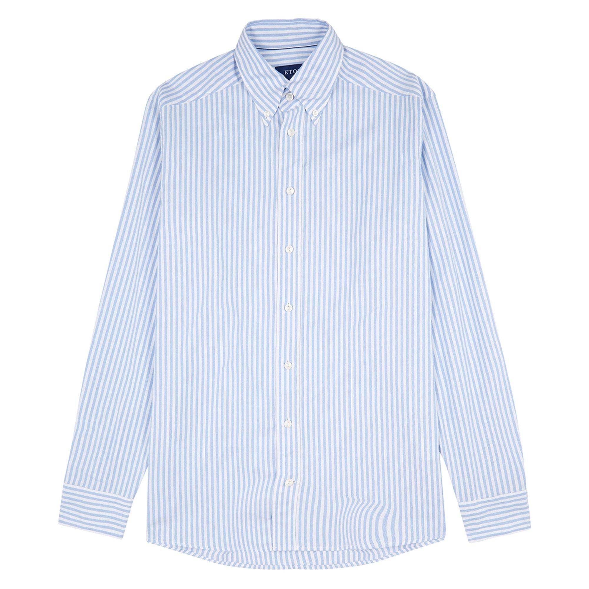 BLUE AND OTHER - Eton - ETON SHIRT LS OXFRD STRIPE - 1