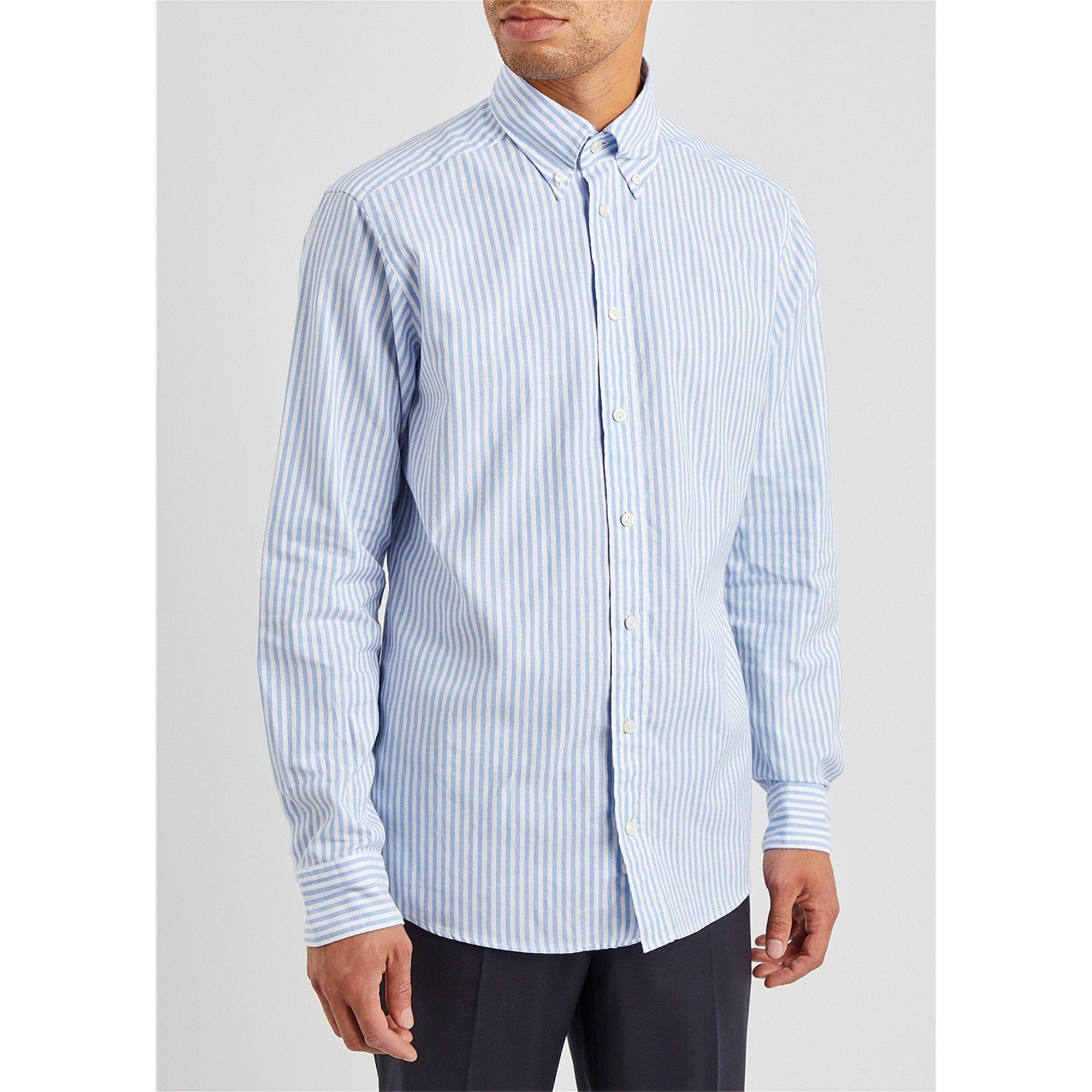 BLUE AND OTHER - Eton - ETON SHIRT LS OXFRD STRIPE - 2
