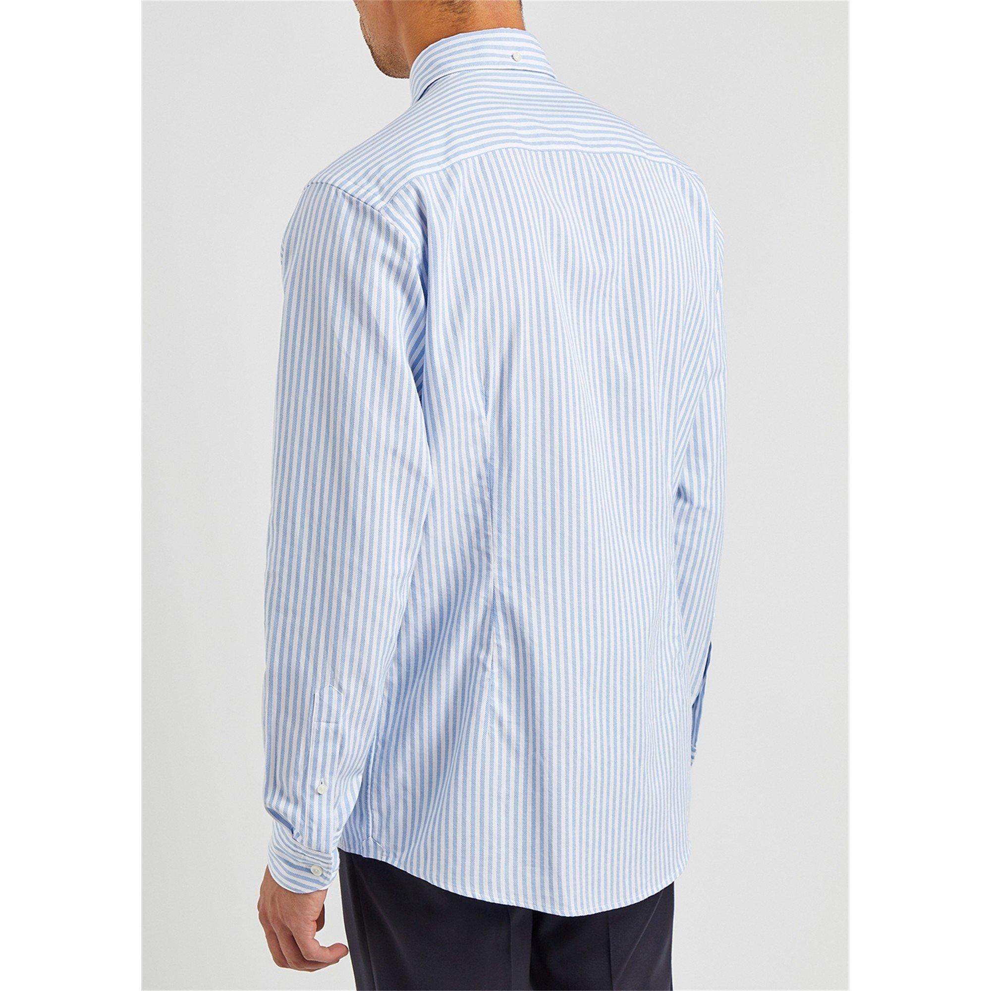 BLUE AND OTHER - Eton - ETON SHIRT LS OXFRD STRIPE - 3