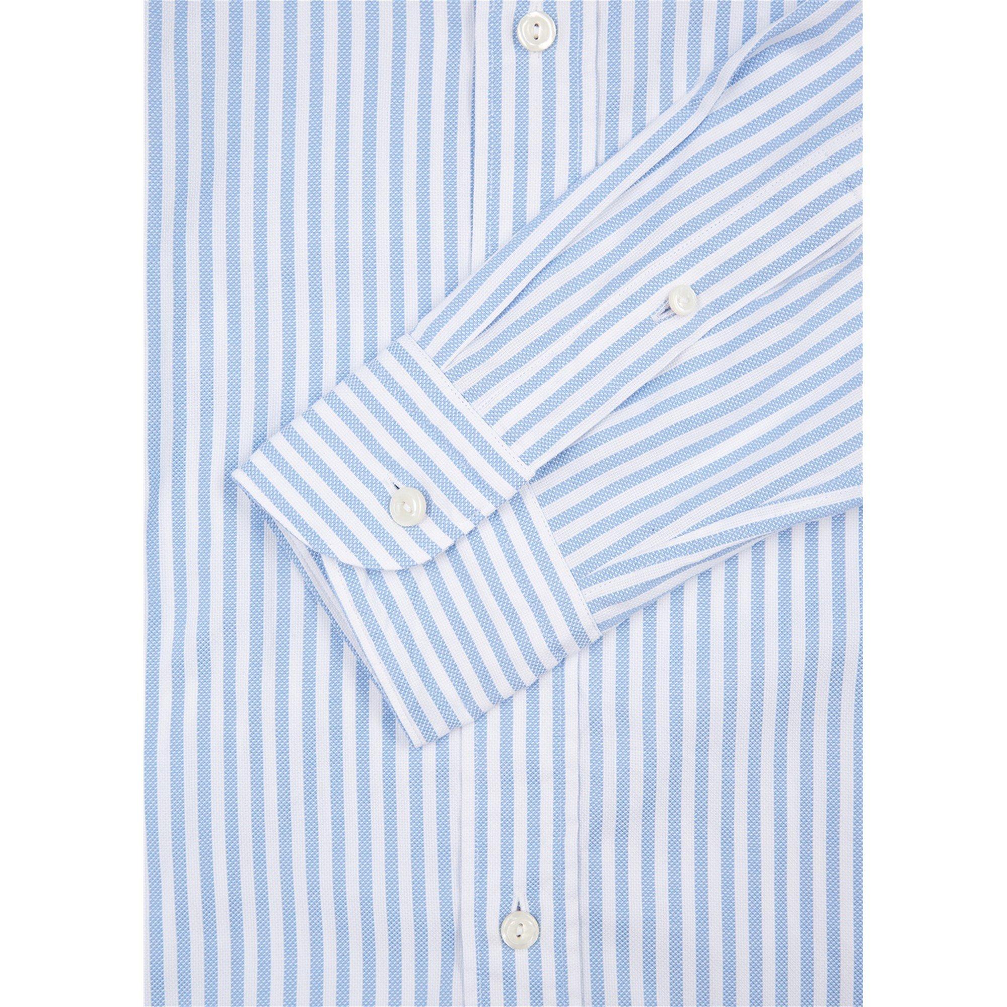 BLUE AND OTHER - Eton - ETON SHIRT LS OXFRD STRIPE - 4