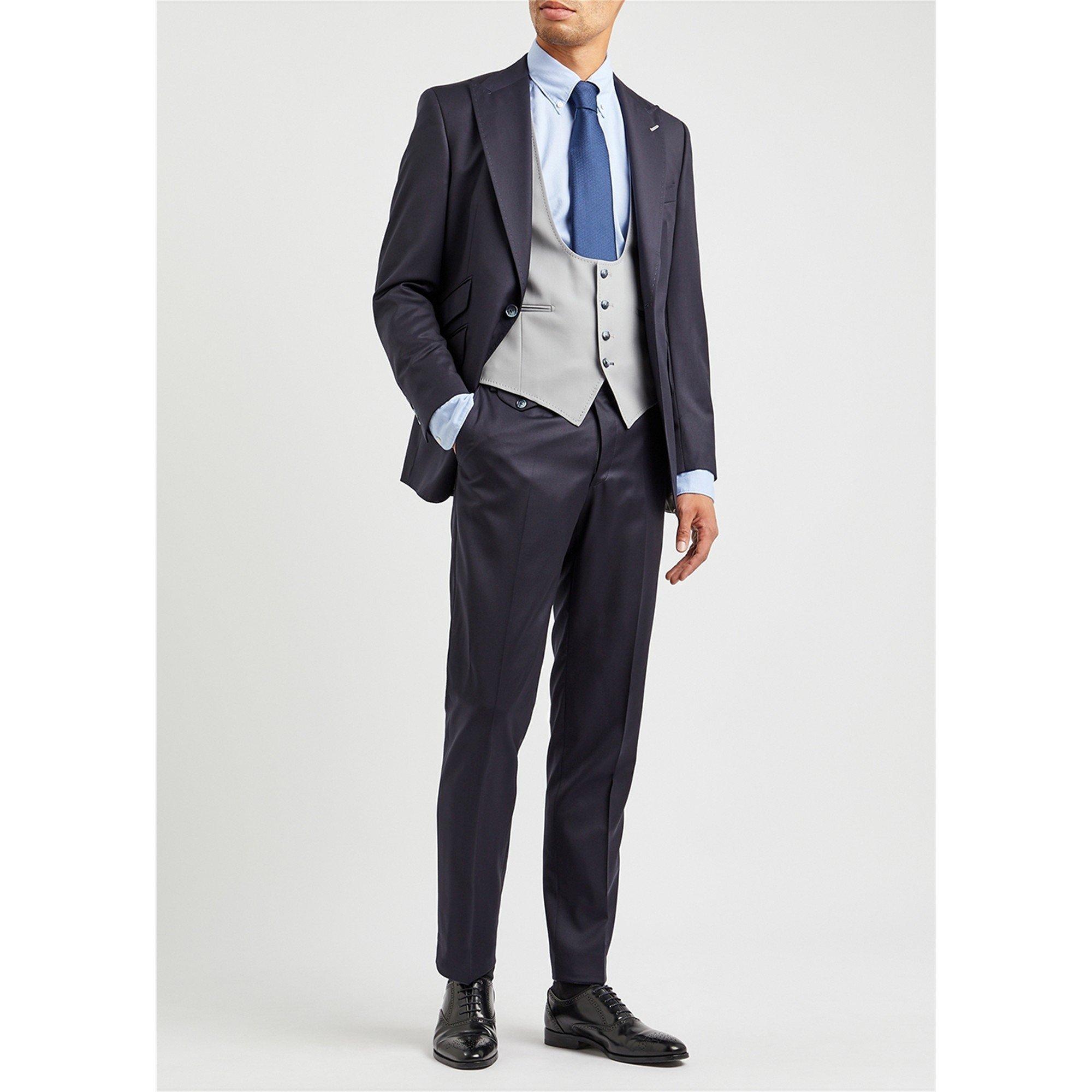 BLUE - Eton - Men's Cotton Long-Sleeve Slim-Fit Oxford Shirt - 5