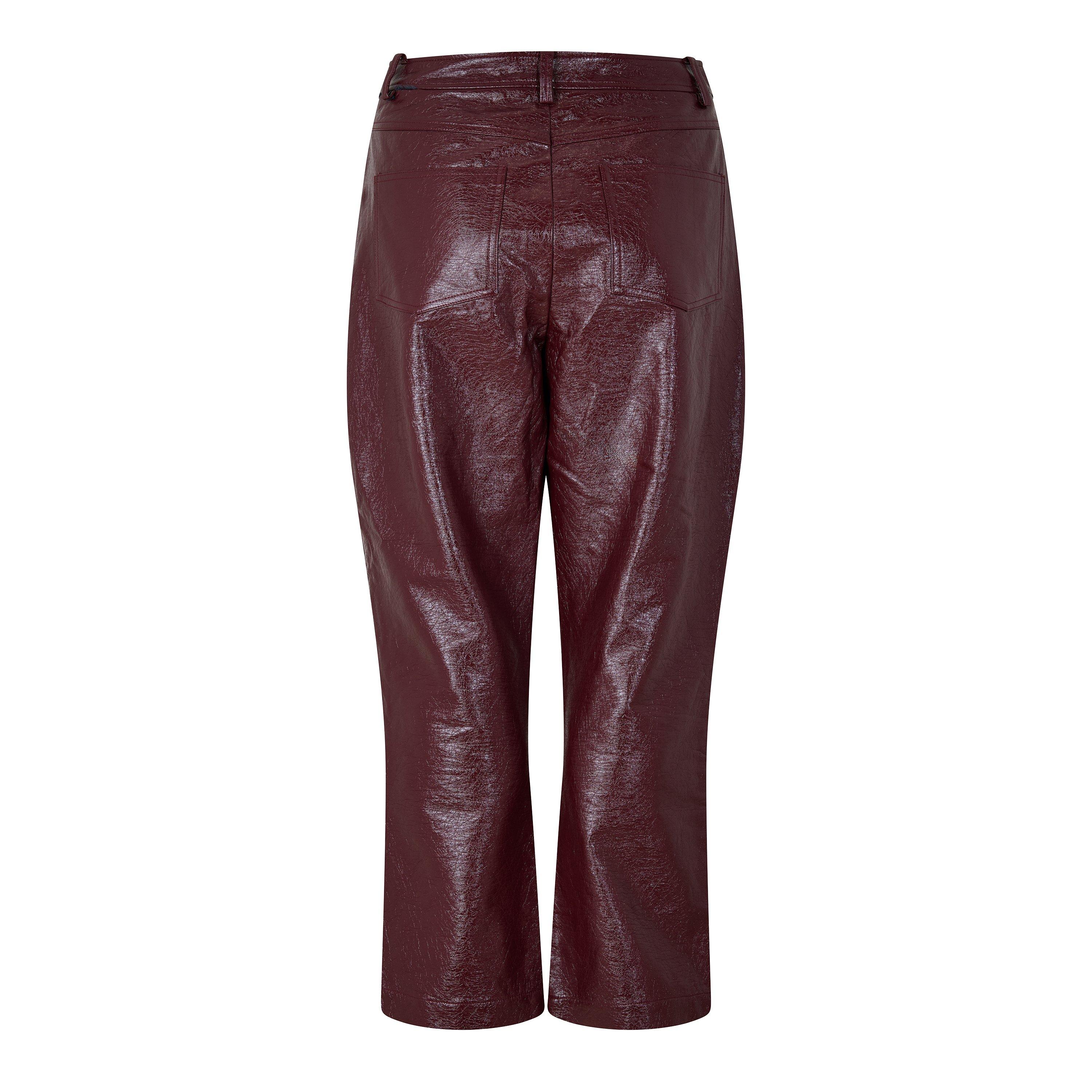 BROWN - KITRI - TR NADIA VINYL TROUSER - 2