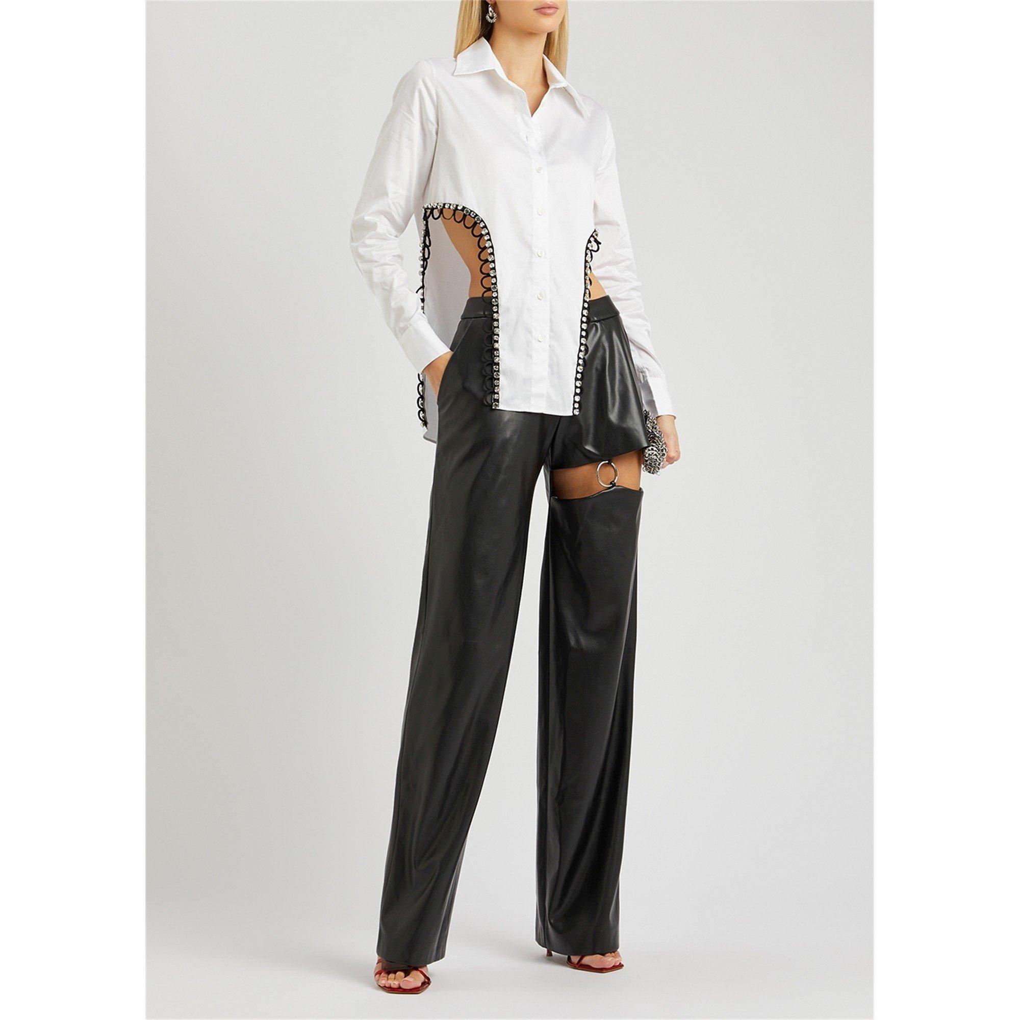 BLACK - Nafsika Skourti - TR LEATHER NAUGHTY TROUSERS - 5