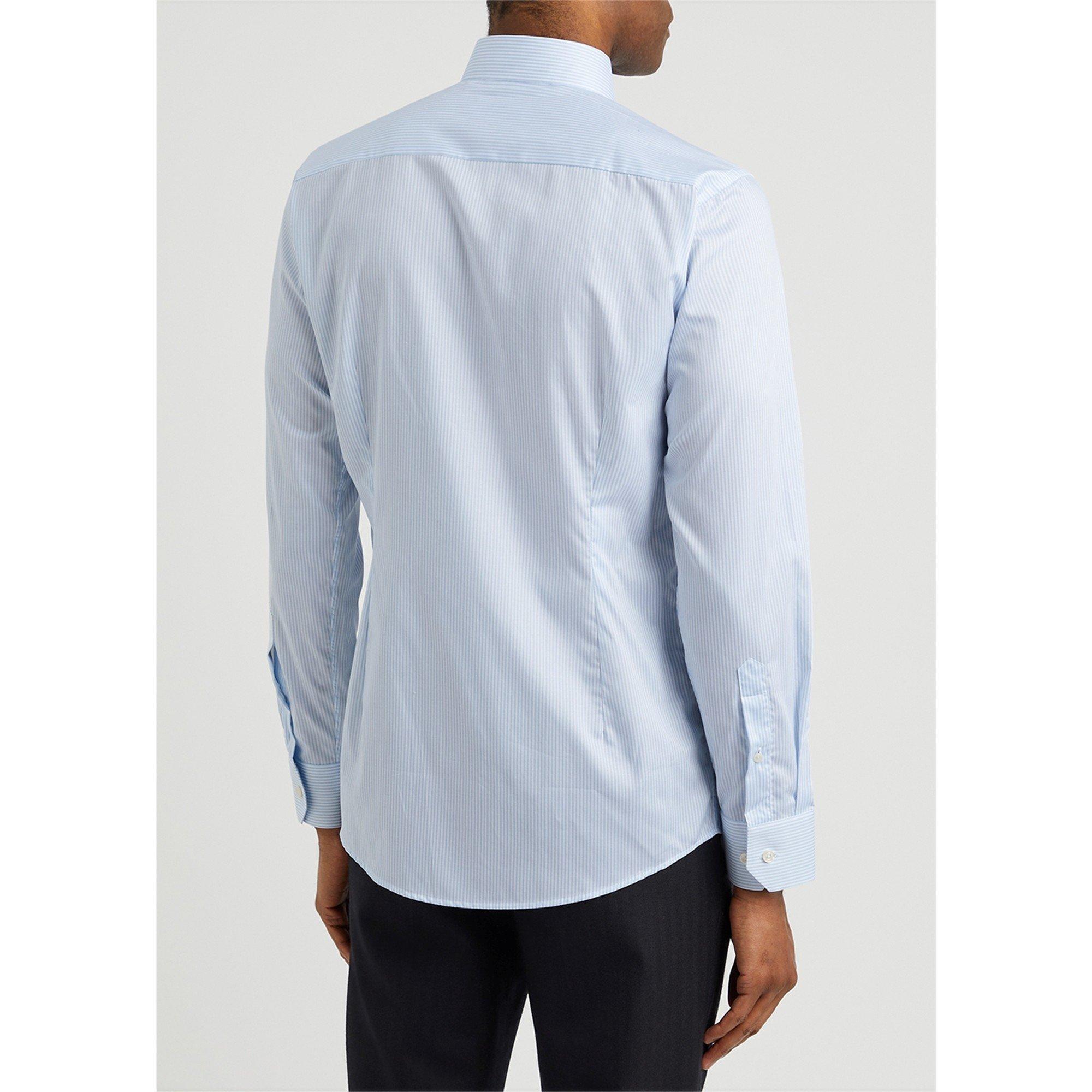 BLUE AND WHITE - Eton - ETON SHIRT LS STRIPPED TWILL - 3
