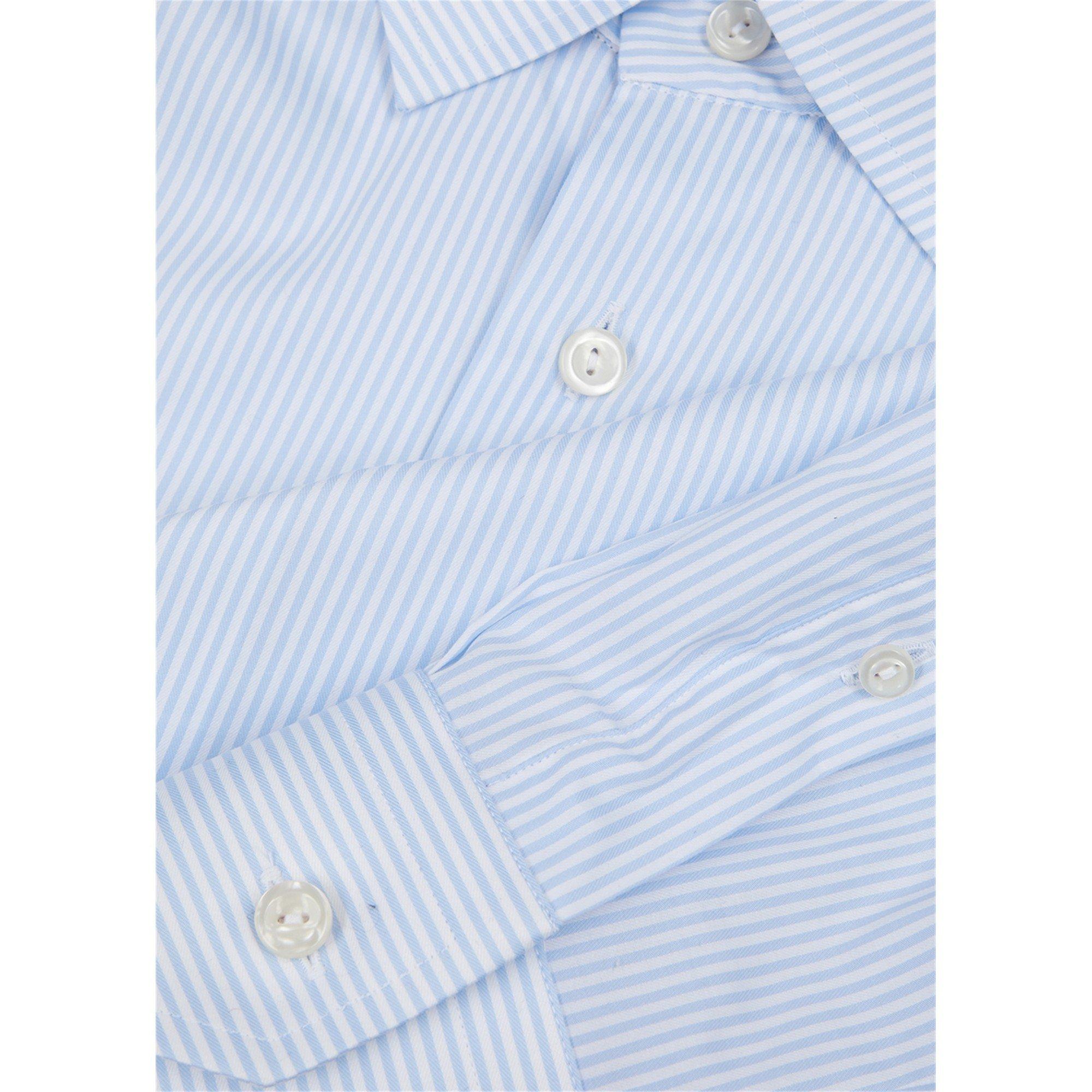 BLUE AND WHITE - Eton - ETON SHIRT LS STRIPPED TWILL - 4