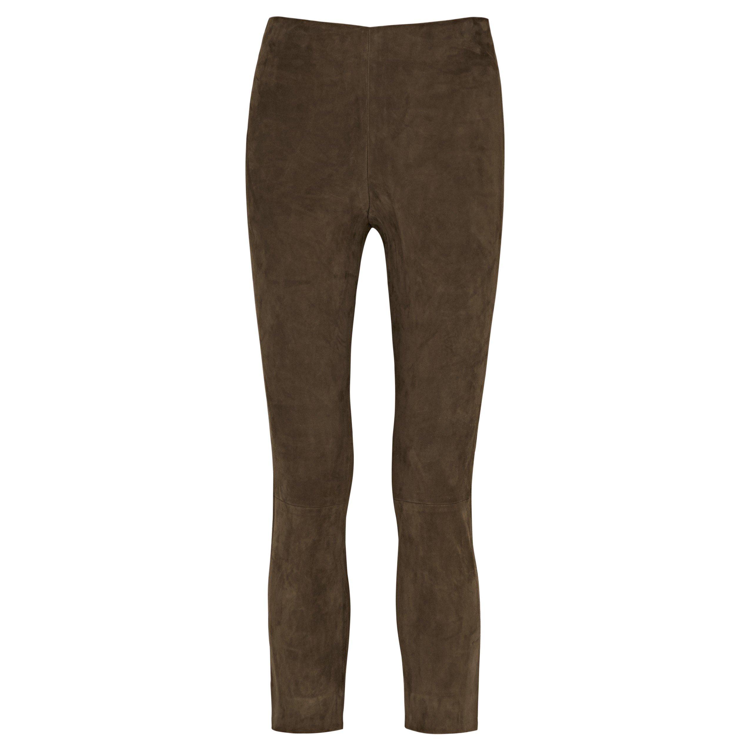 BROWN - Vince - T STRETCH SUEDE SPLIT HEM TROU - 1