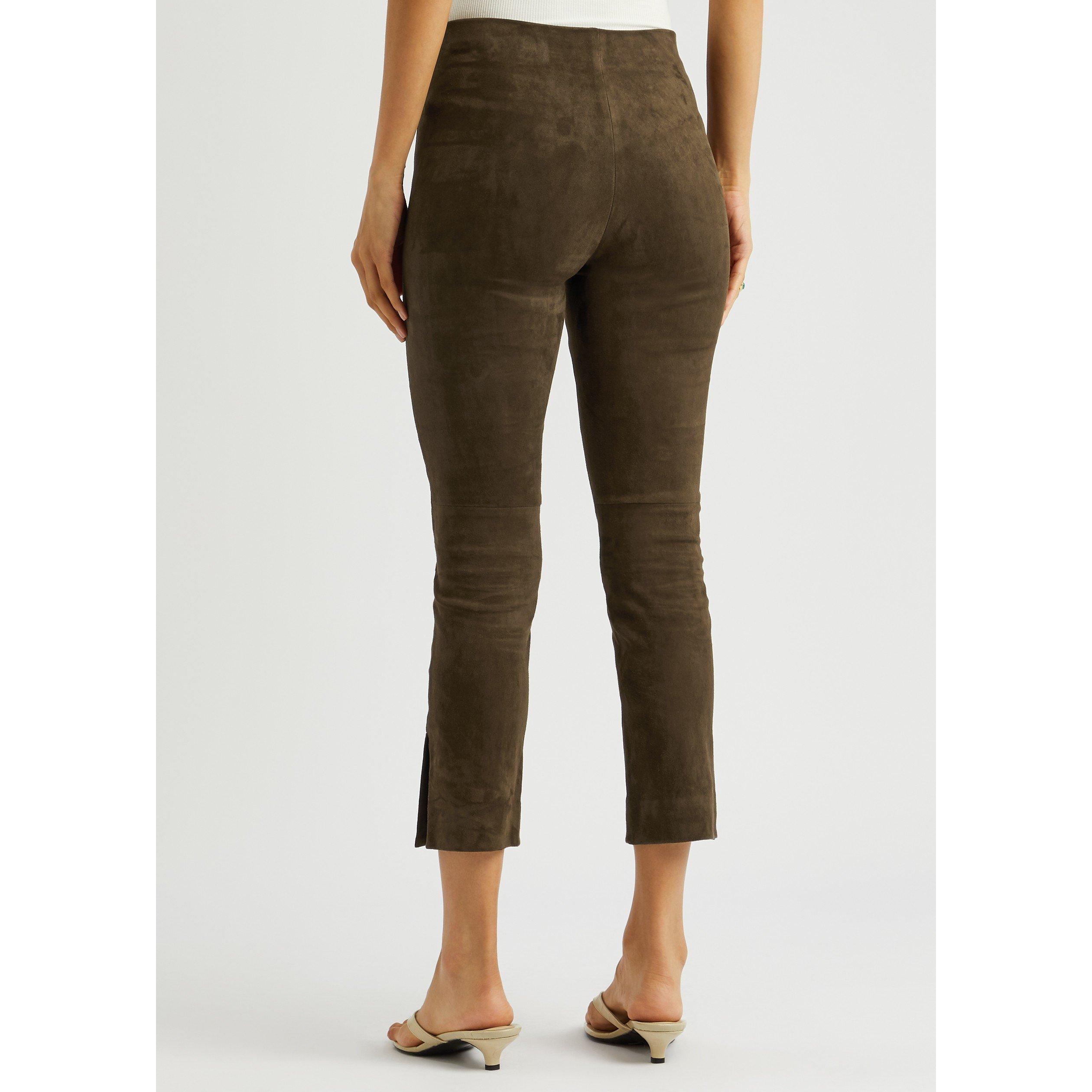 BROWN - Vince - T STRETCH SUEDE SPLIT HEM TROU - 3