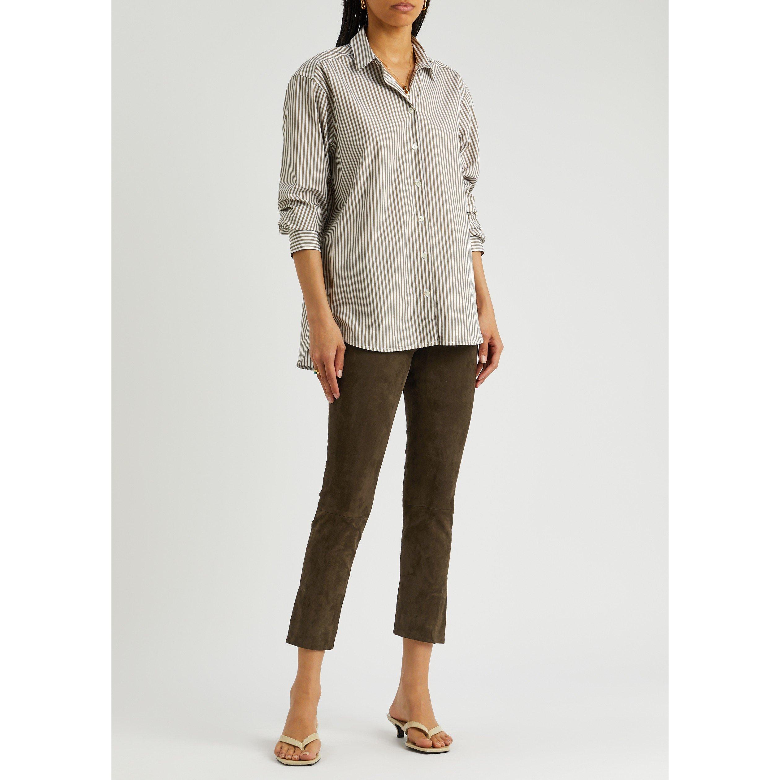 BROWN - Vince - T STRETCH SUEDE SPLIT HEM TROU - 5