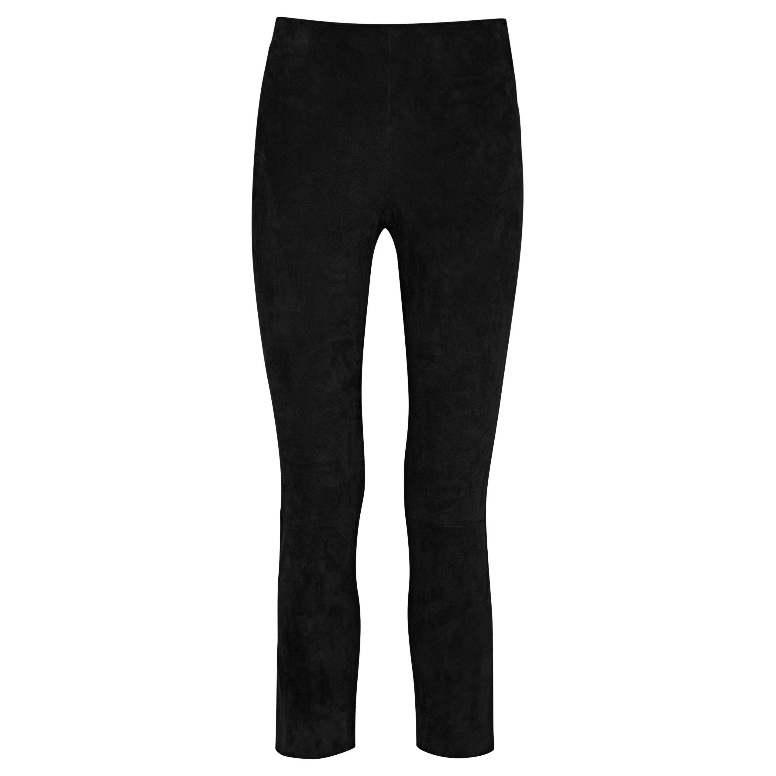 T STRETCH SUEDE SPLIT HEM TROU