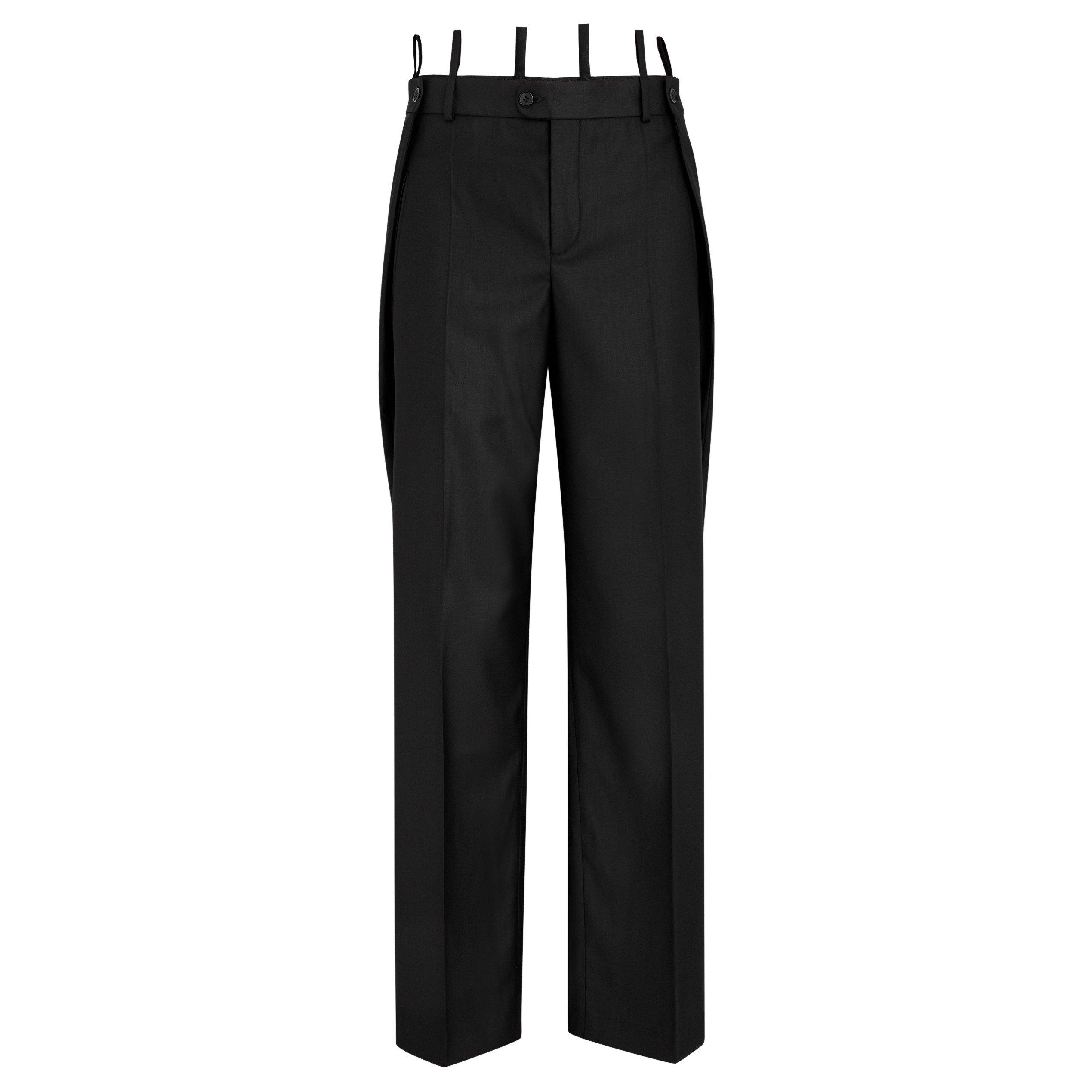 BLACK - Unknown - TROUSERS WITH LOOPS AND PLEATS