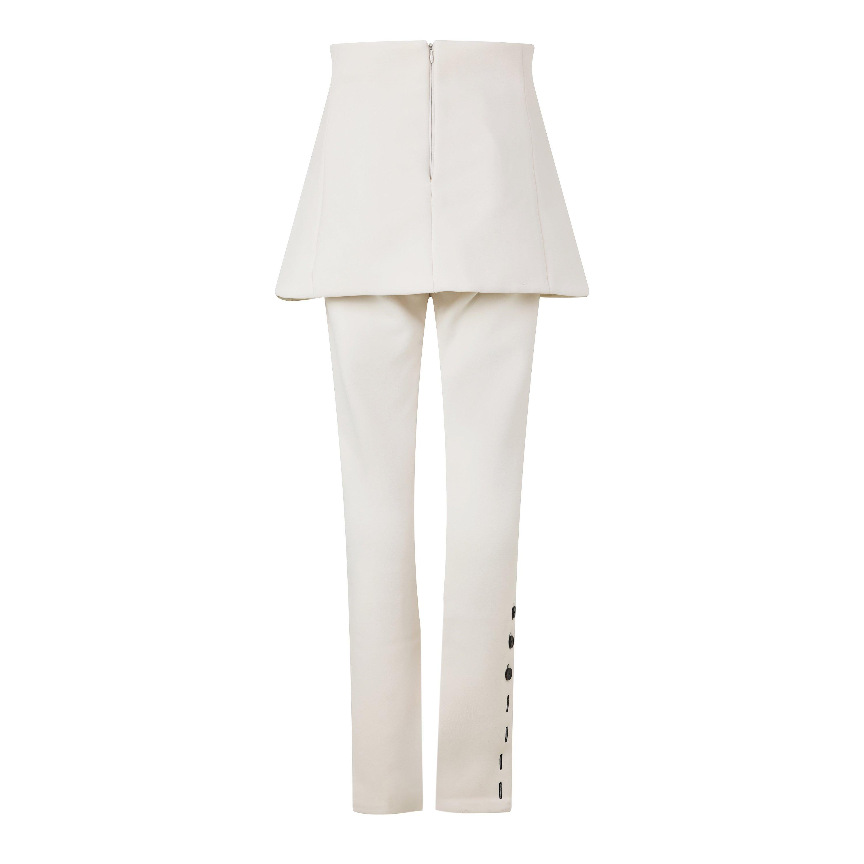 IVORY - Unknown - Women's Multi-Button Basque Tailored Trousers - 2