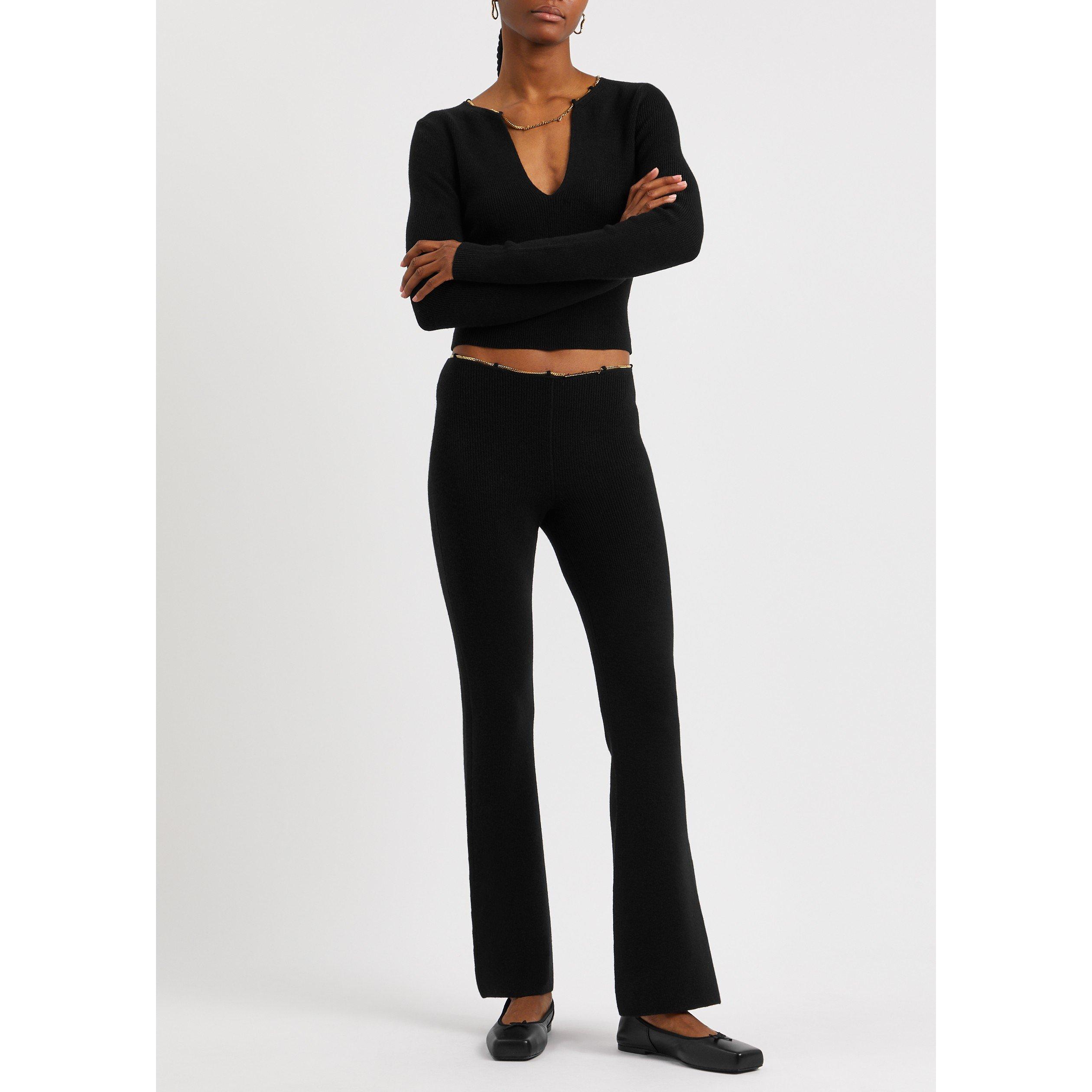 BLACK - Alexander Wang - T BOOT LEG PANT W/ LOGO WAIST - 5