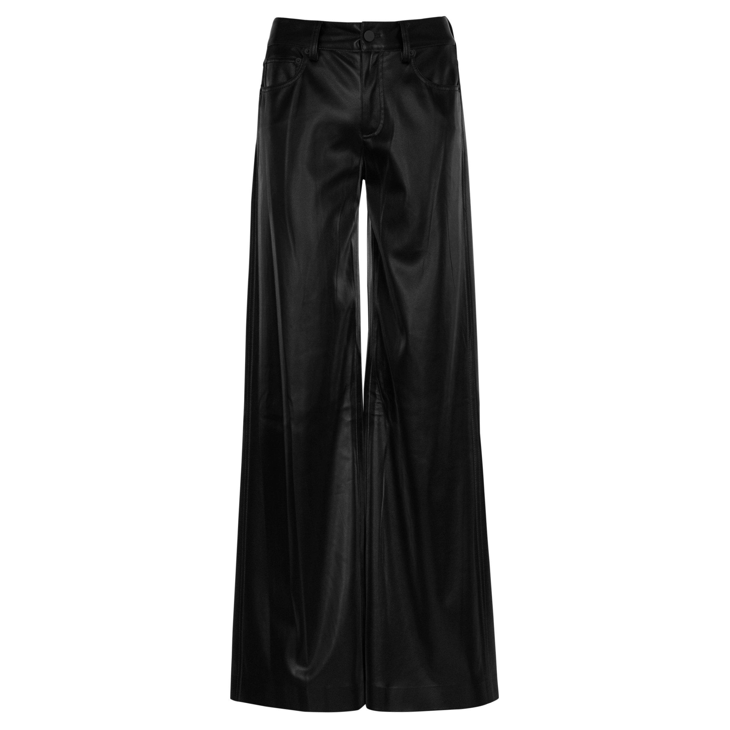BLACK - Alice And Olivia - TR TRISH SHINY VGNLTHR TROUSER - 1
