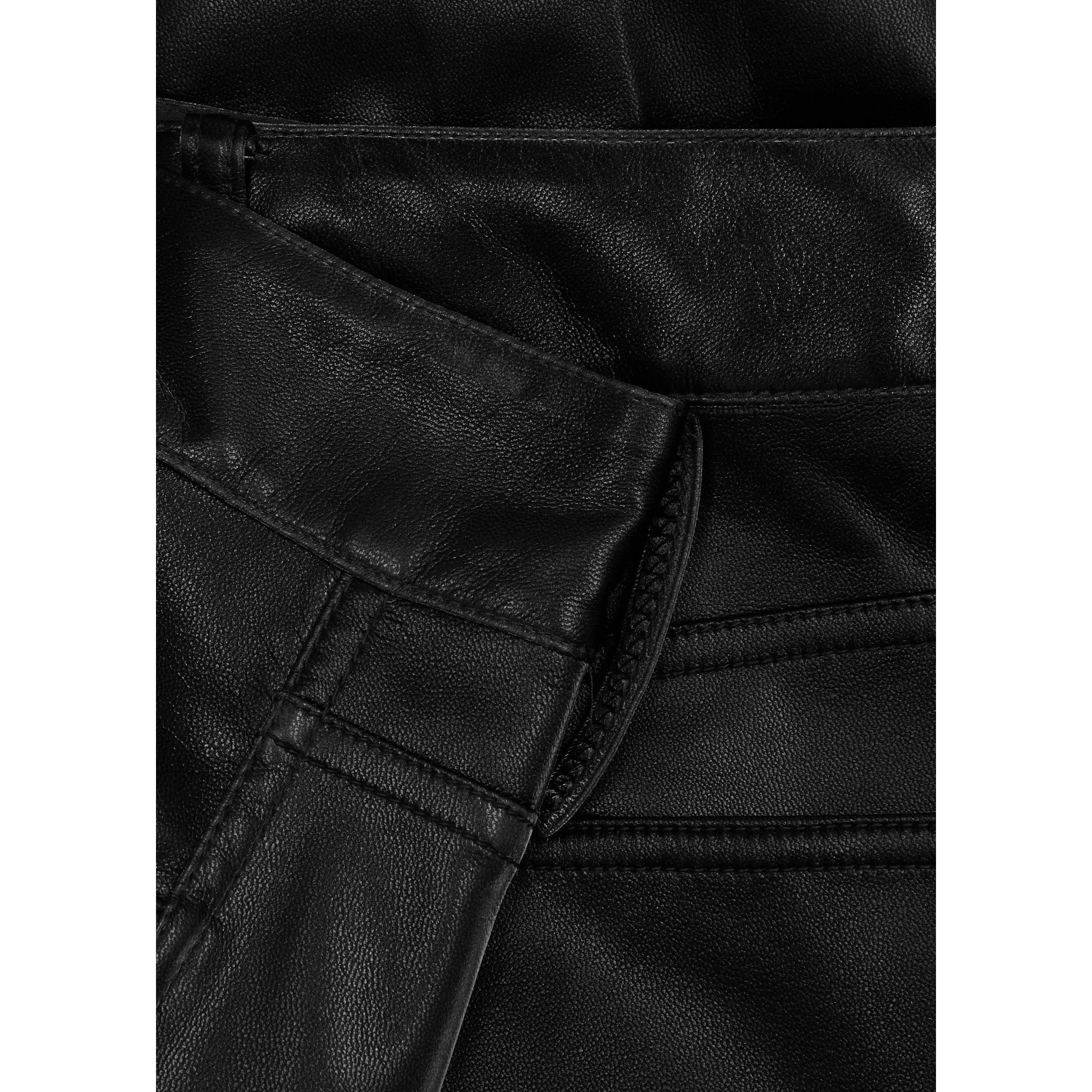 BLACK - Alice And Olivia - TR TRISH SHINY VGNLTHR TROUSER - 4