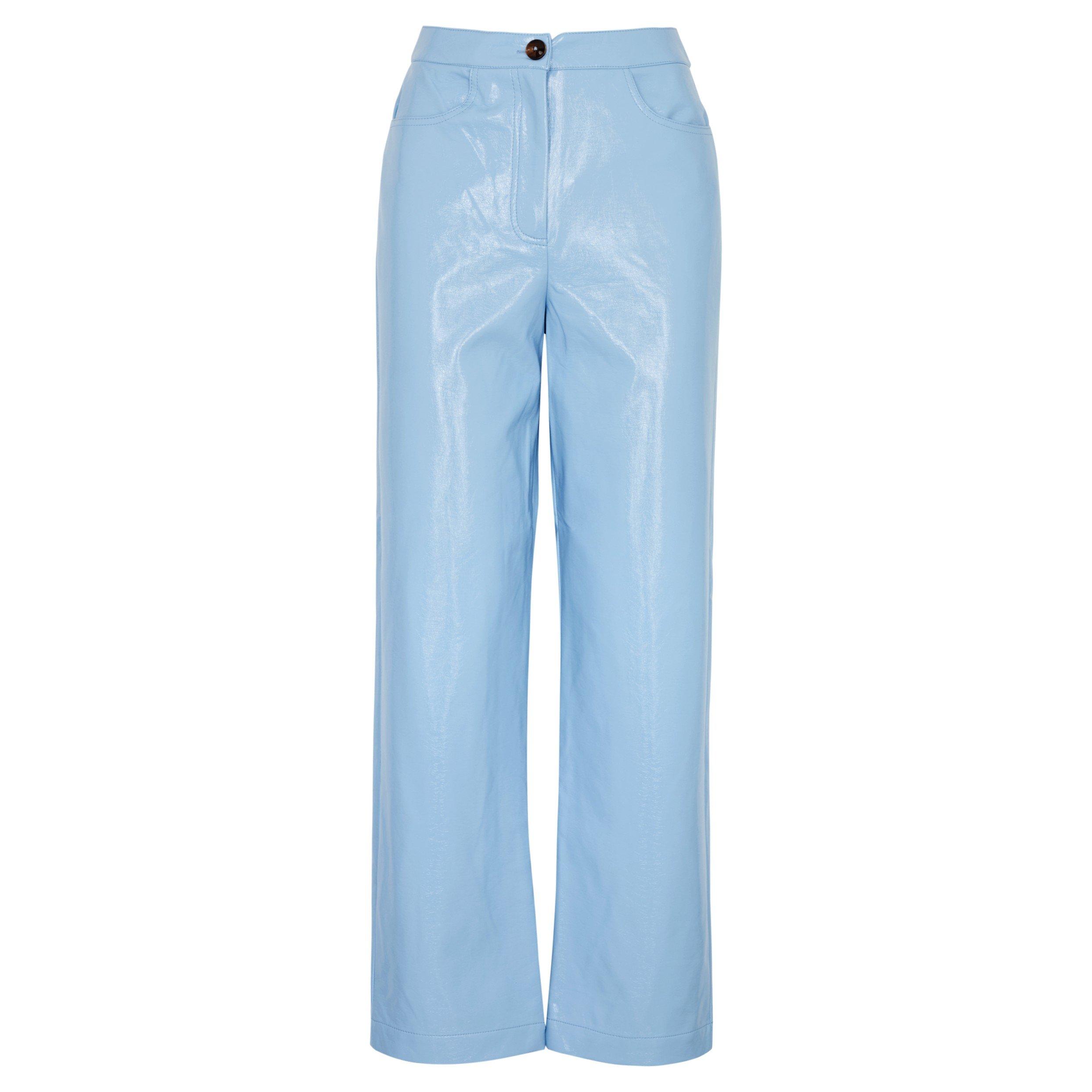 LIGHT BLUE - KITRI - TR JANICE BLUE VINYL TROUSERS - 1