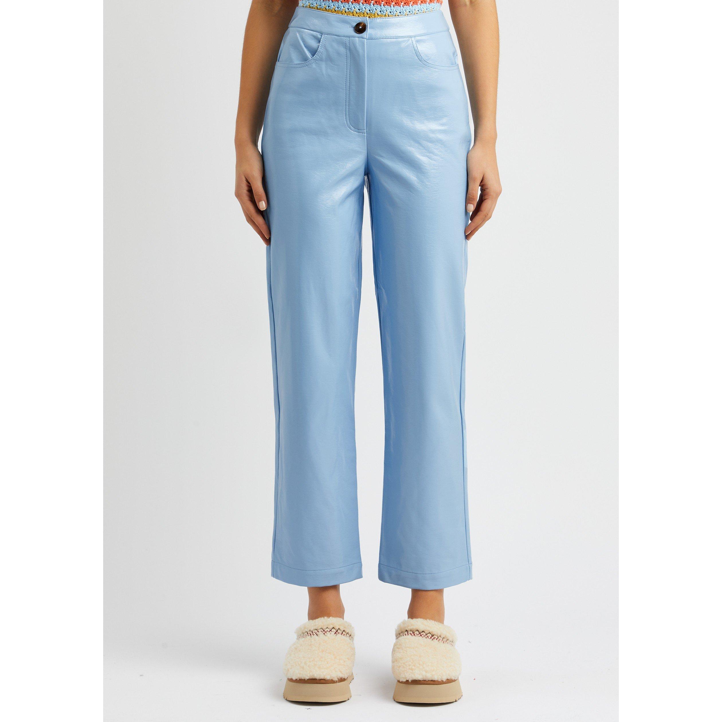 LIGHT BLUE - KITRI - TR JANICE BLUE VINYL TROUSERS - 2