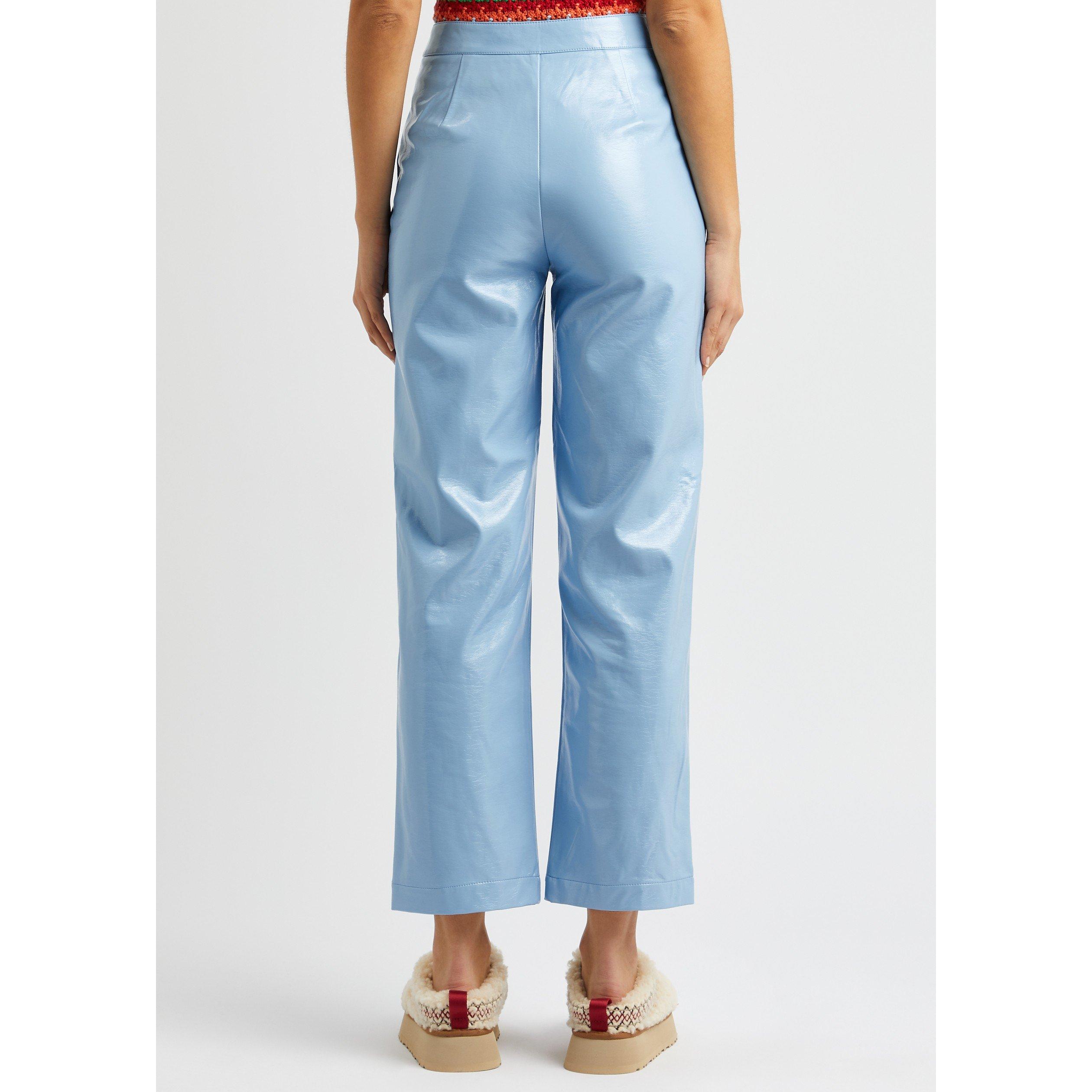 LIGHT BLUE - KITRI - TR JANICE BLUE VINYL TROUSERS - 3