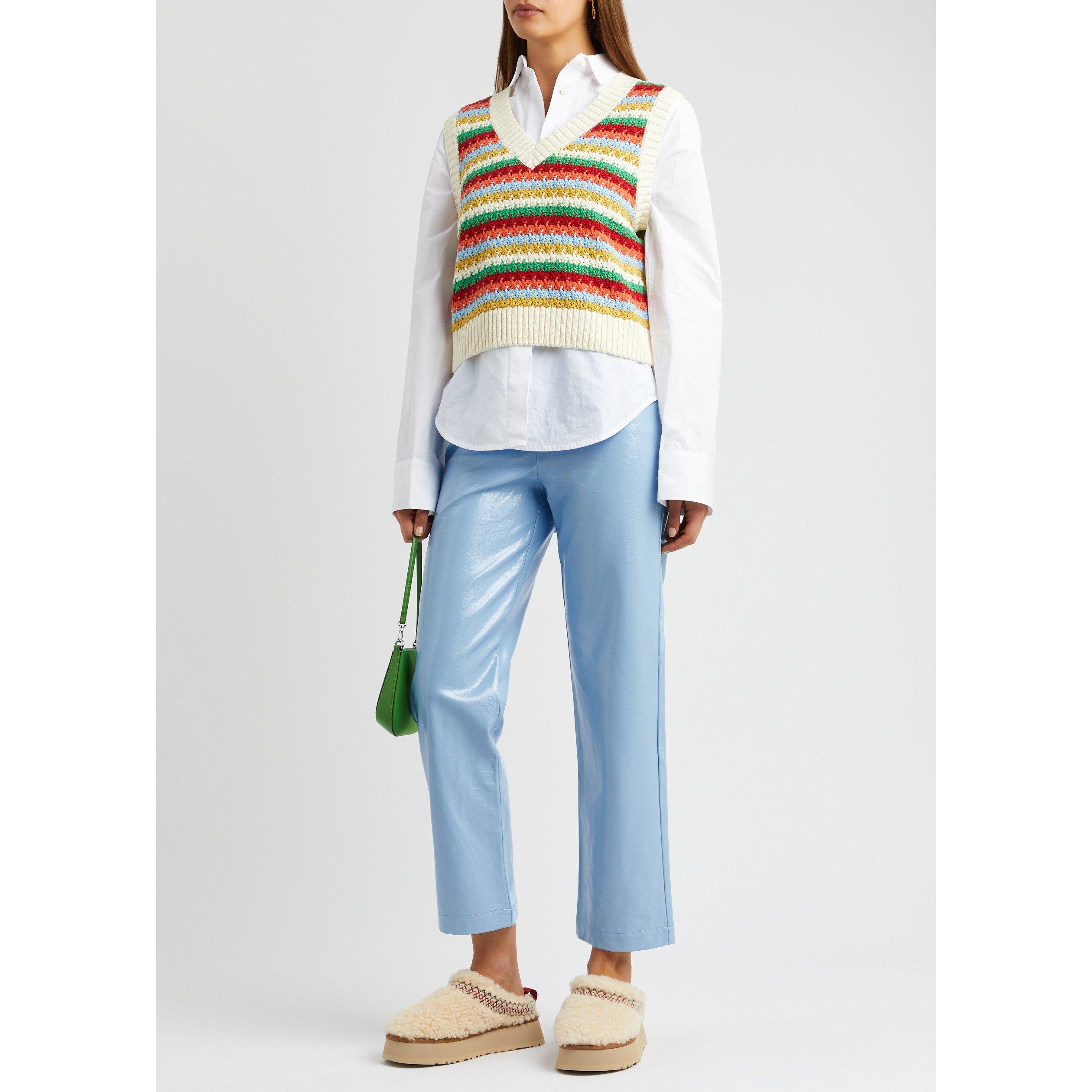 LIGHT BLUE - KITRI - TR JANICE BLUE VINYL TROUSERS - 5