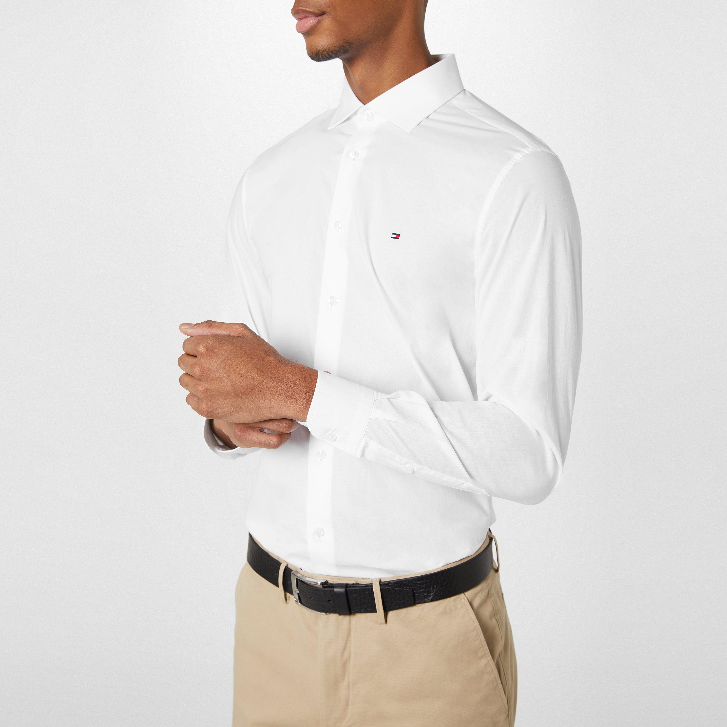White - Tommy Hilfiger - Core Poplin Classic Slim Shirt - 5