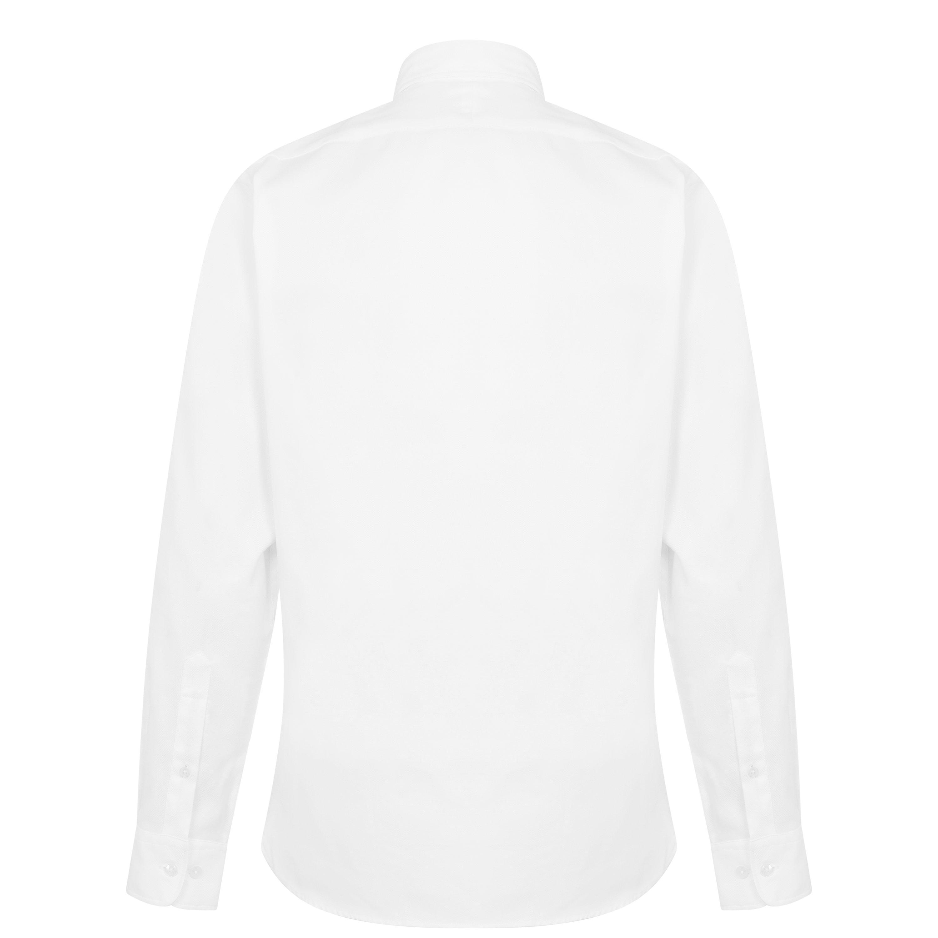 White 01 - Haines and Bonner - Men's Tailored Cotton Long Sleeve Oxford Shirt - 5